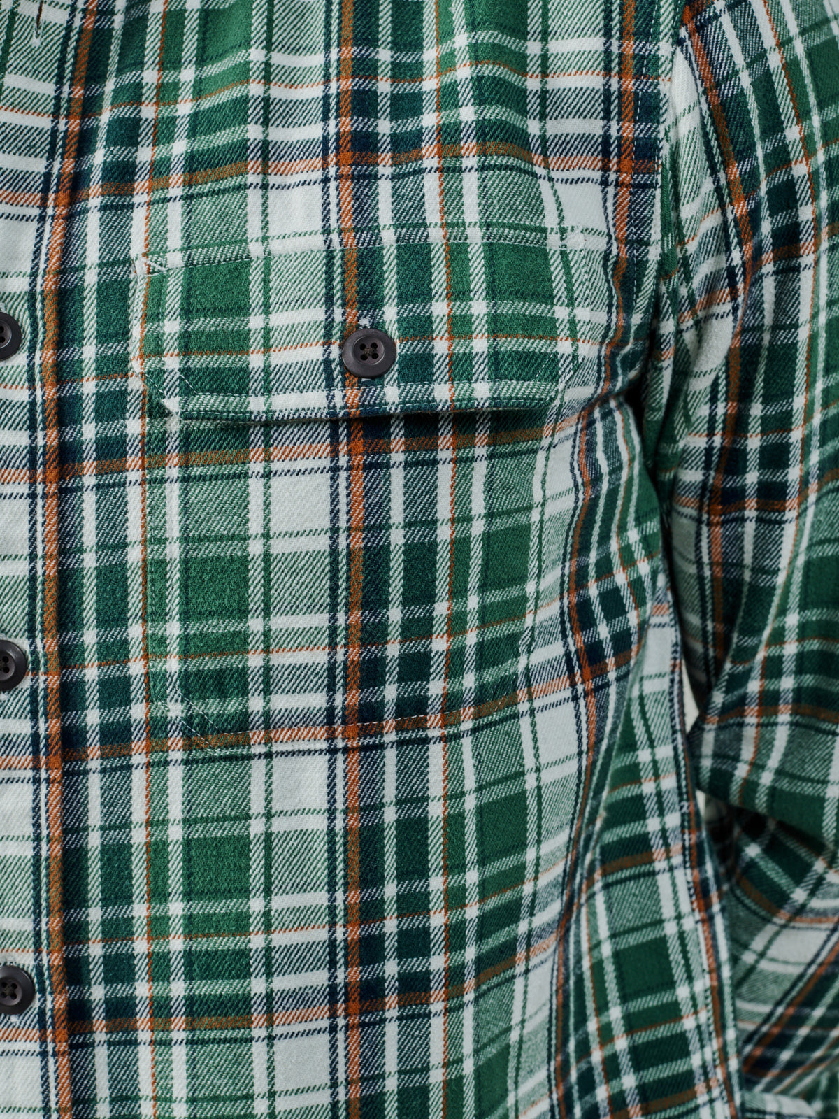 Aubin Green/Ecru Check Crowle Flannel Shirt | Checked Shirt