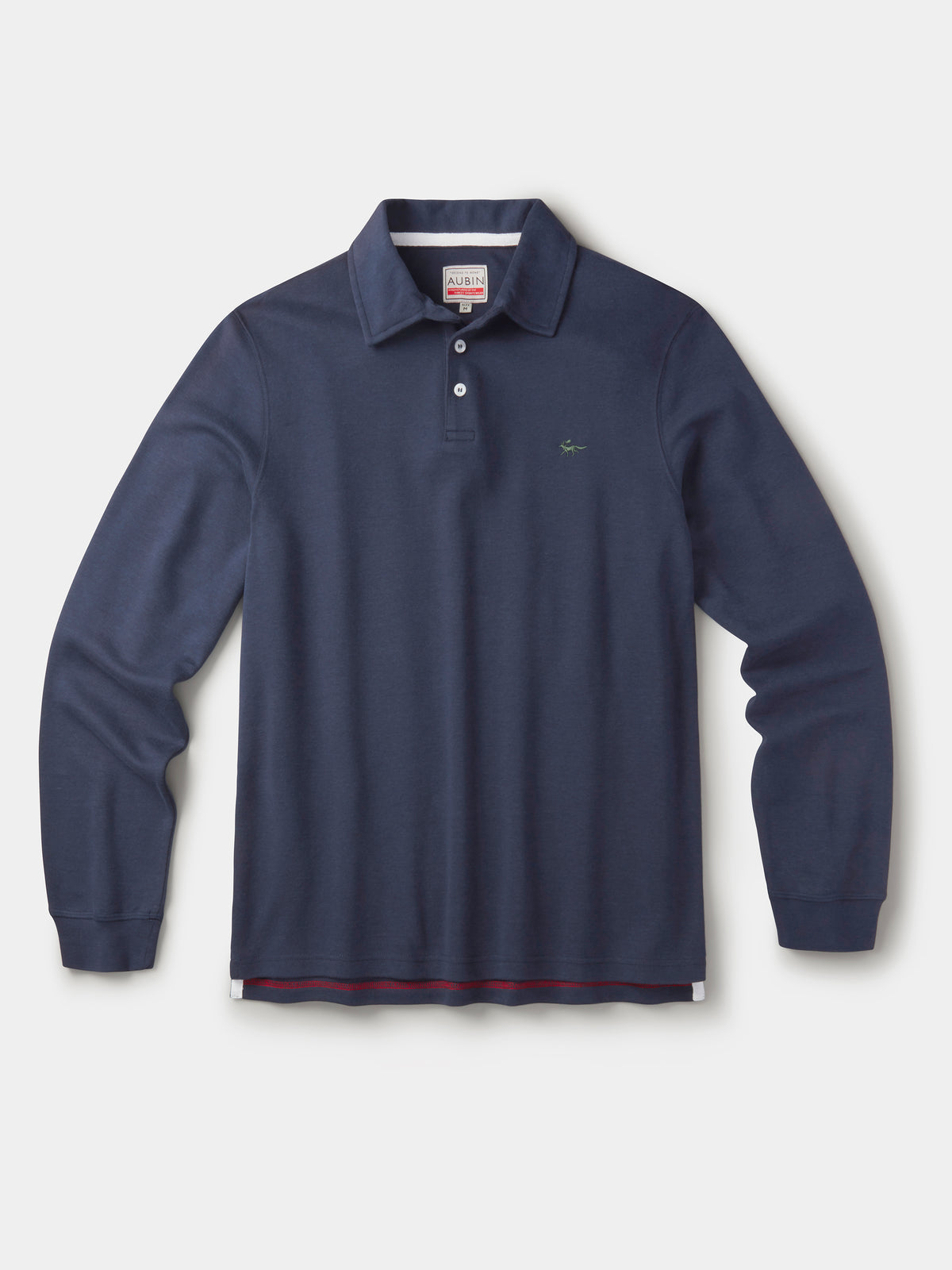 Aubin Navy Chelwood Interlock Long Sleeve Polo | Long sleeve Polo