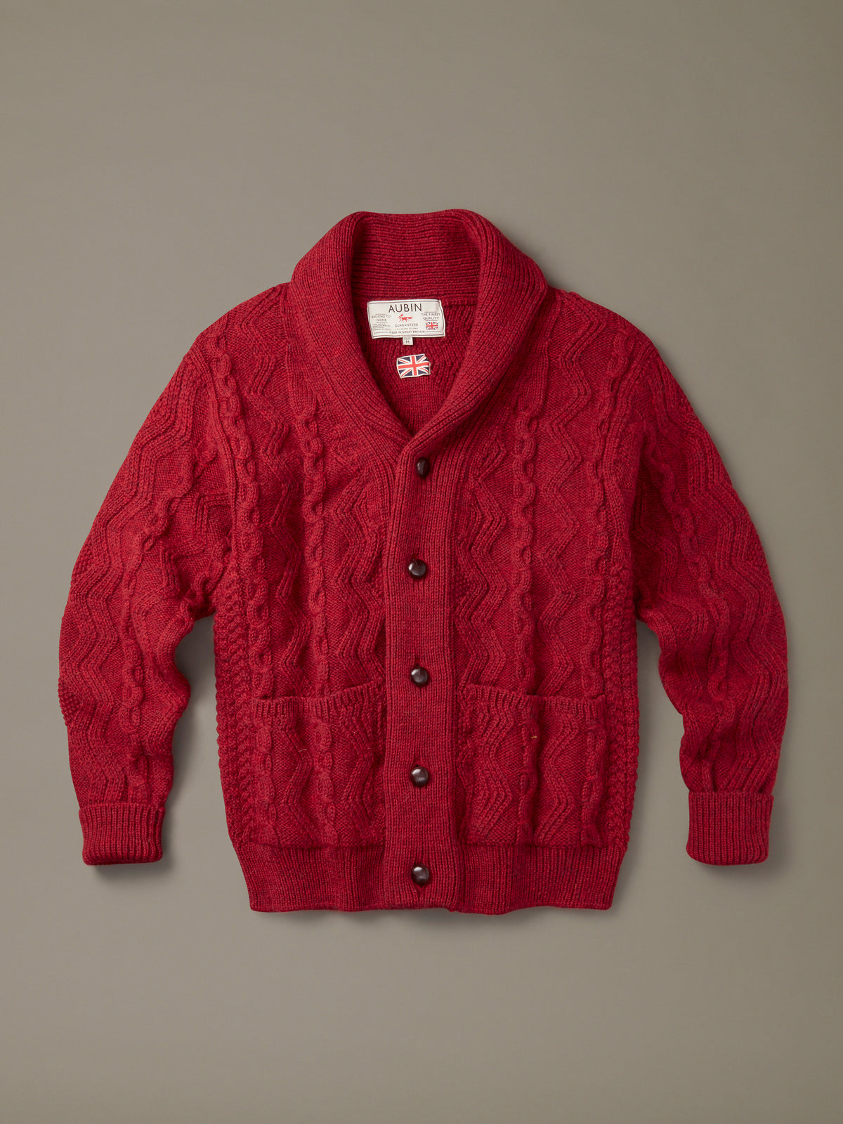 Aubin Red Clancy Shawl Collar Cardigan | Cardigan