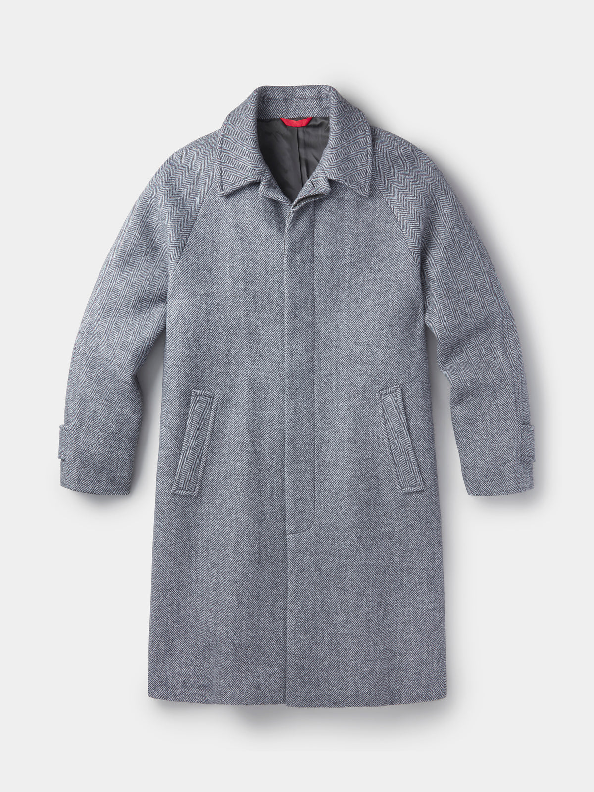 Aubin Grey Herringbone Dawes Overcoat | Overcoat