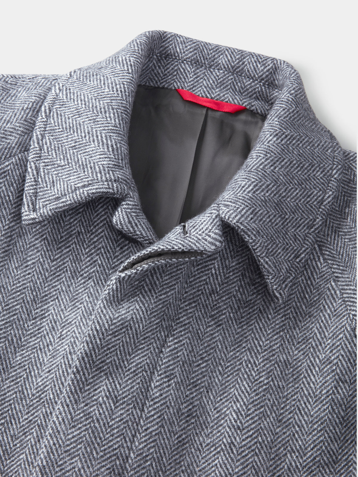 Aubin Grey Herringbone Dawes Overcoat | Overcoat