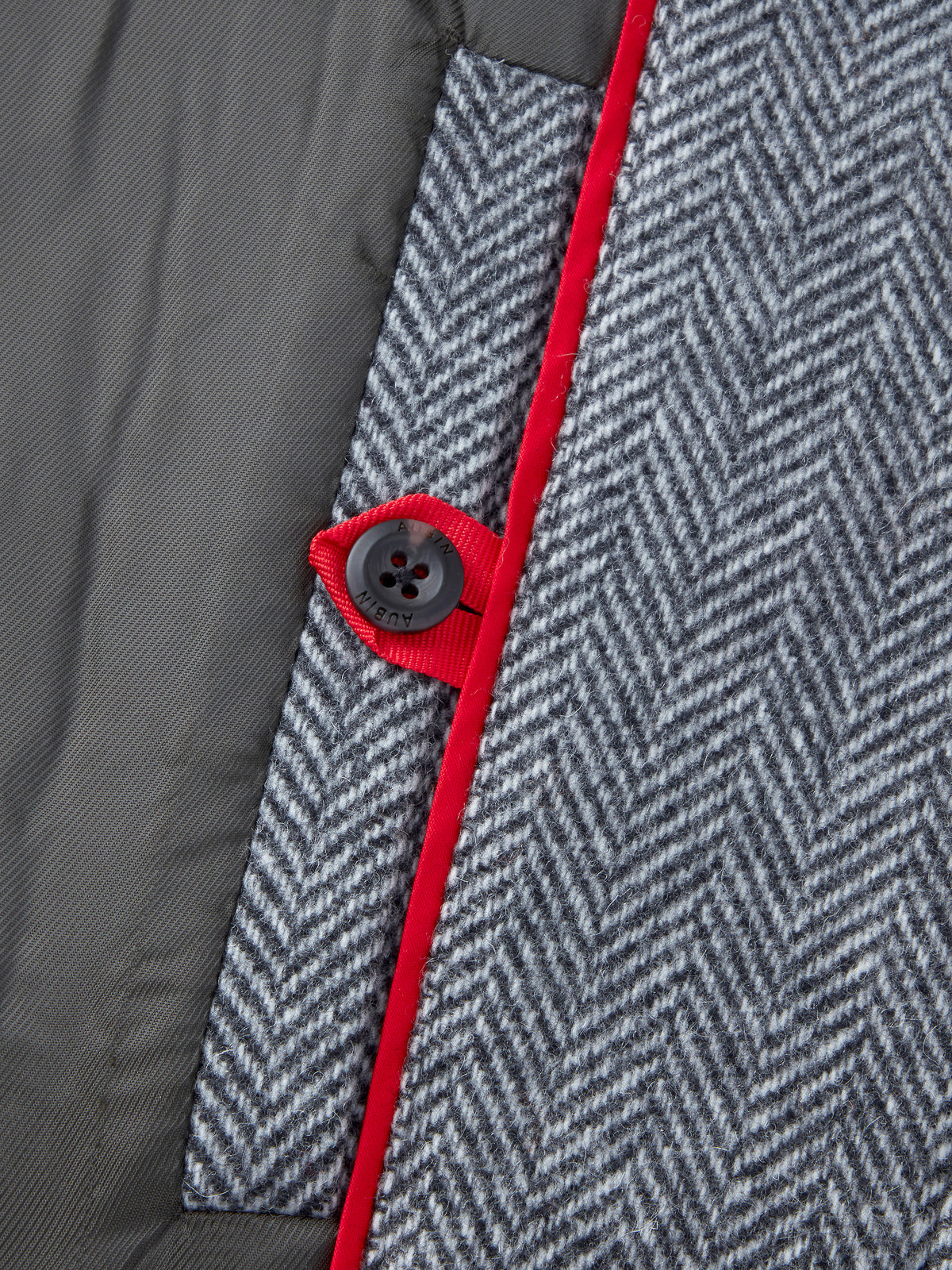 Aubin Grey Herringbone Dawes Overcoat | Overcoat