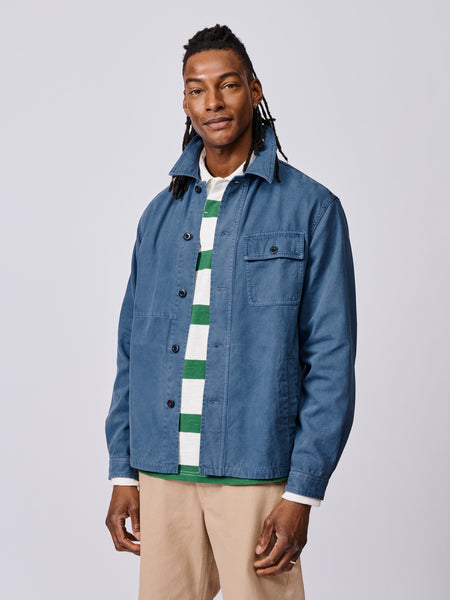 Washed Blue Dowse Worker Jacket | Aubin