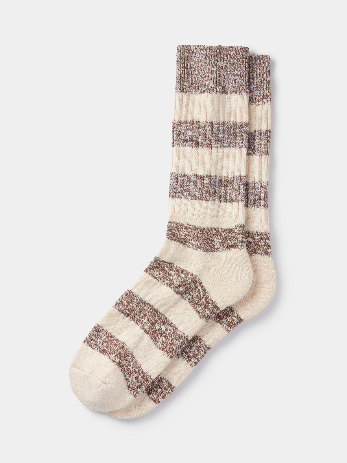 Aubin Dale Twist Striped Sock in Brown Twist Stripe