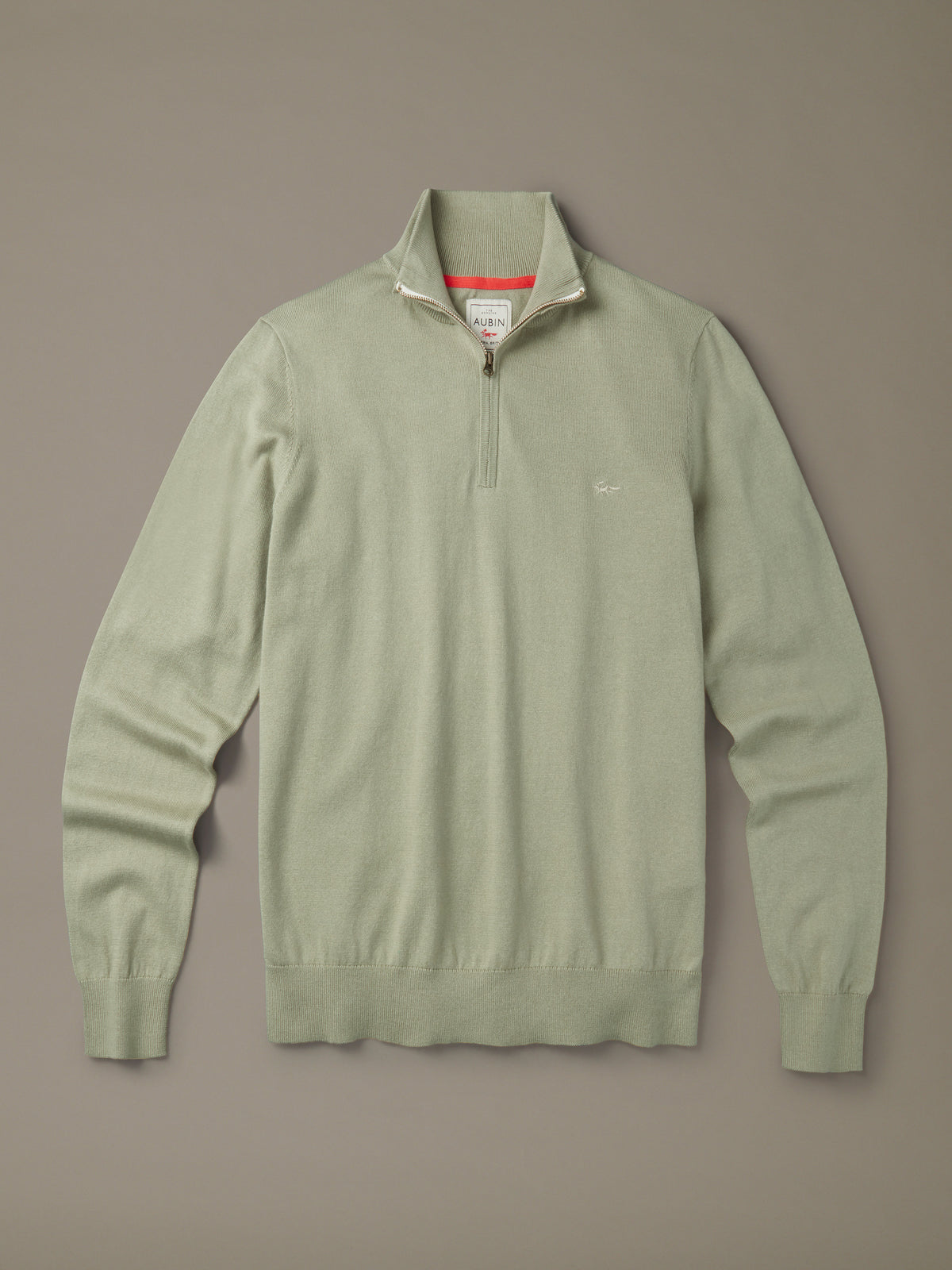 Aubin Sage Daw Cotton Zip Neck | Zip Neck