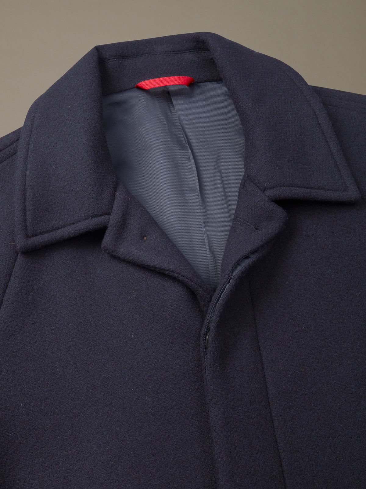 Aubin Navy Herringbone Dawes Overcoat | Overcoat