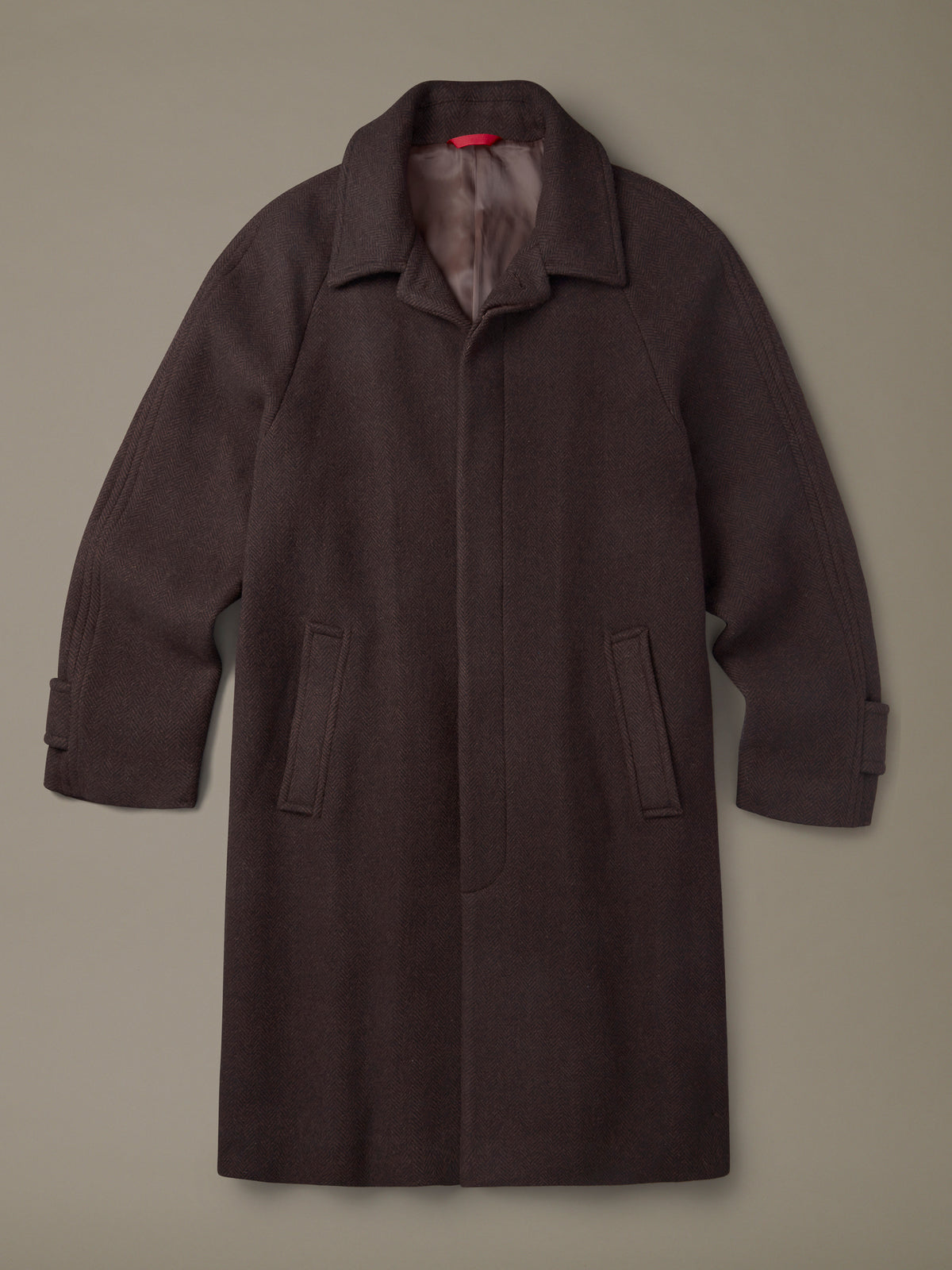 Aubin Brown Herringbone Dawes Overcoat | Overcoat