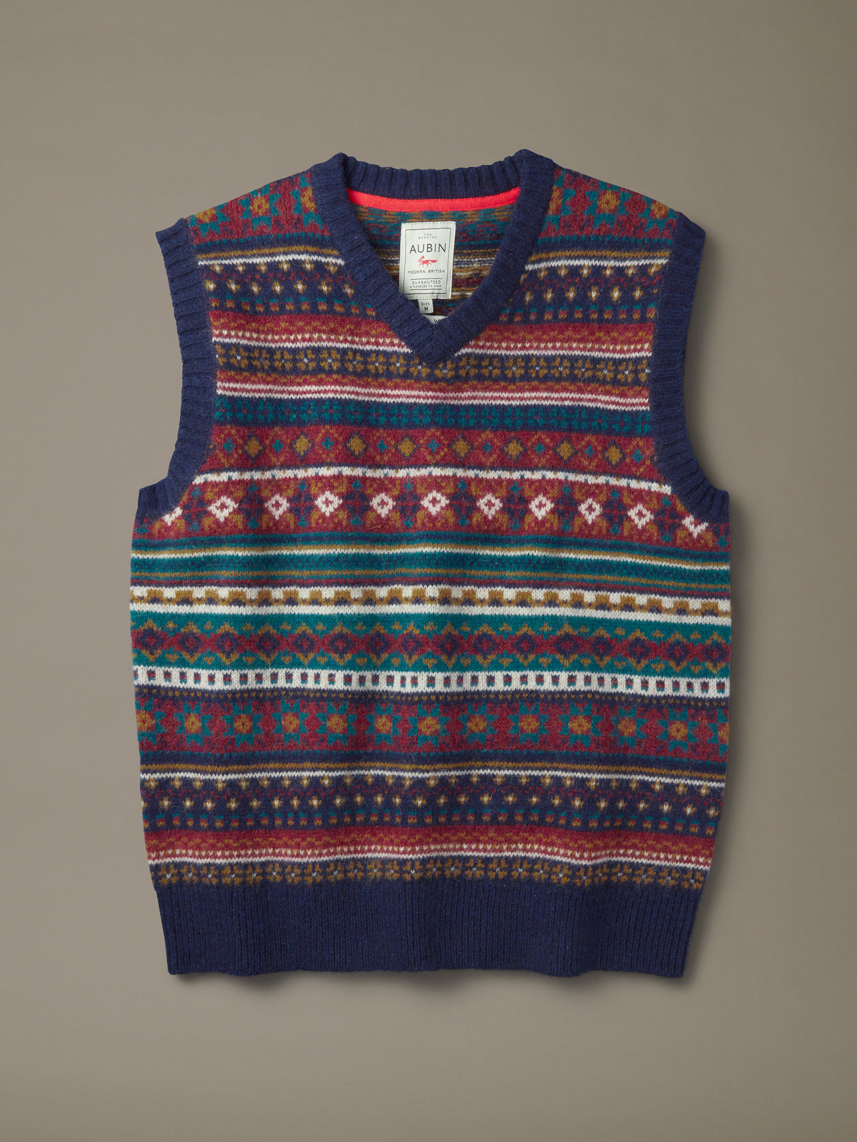 Aubin Blues Mix Dunlin Fairisle Tank Top | Slipover