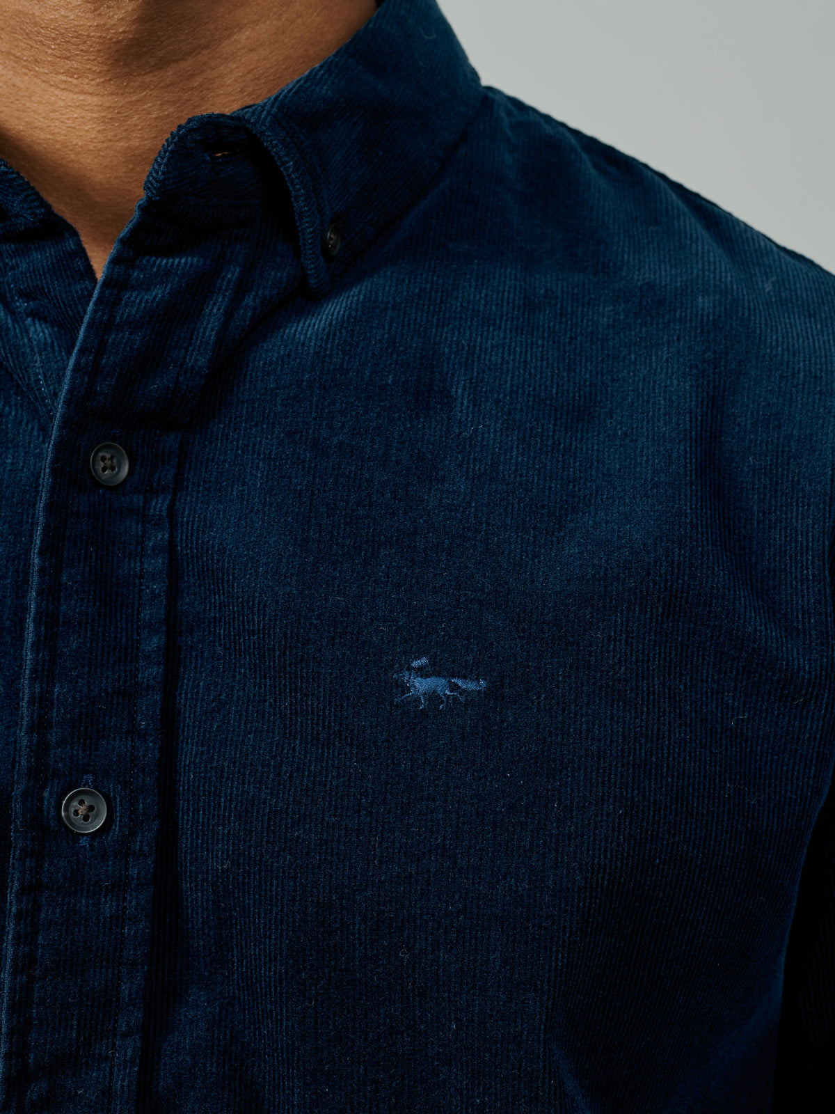 Aubin Navy Edmund Cord Shirt | Cord Shirt
