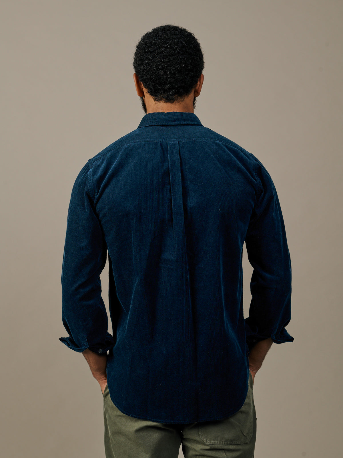 Aubin Navy Edmund Cord Shirt | Cord Shirt