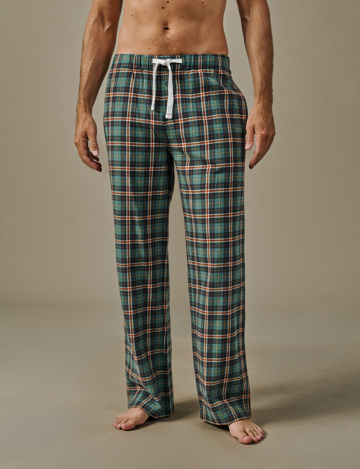 Aubin Khaki Check Edward Lounge Pant | Loungepants