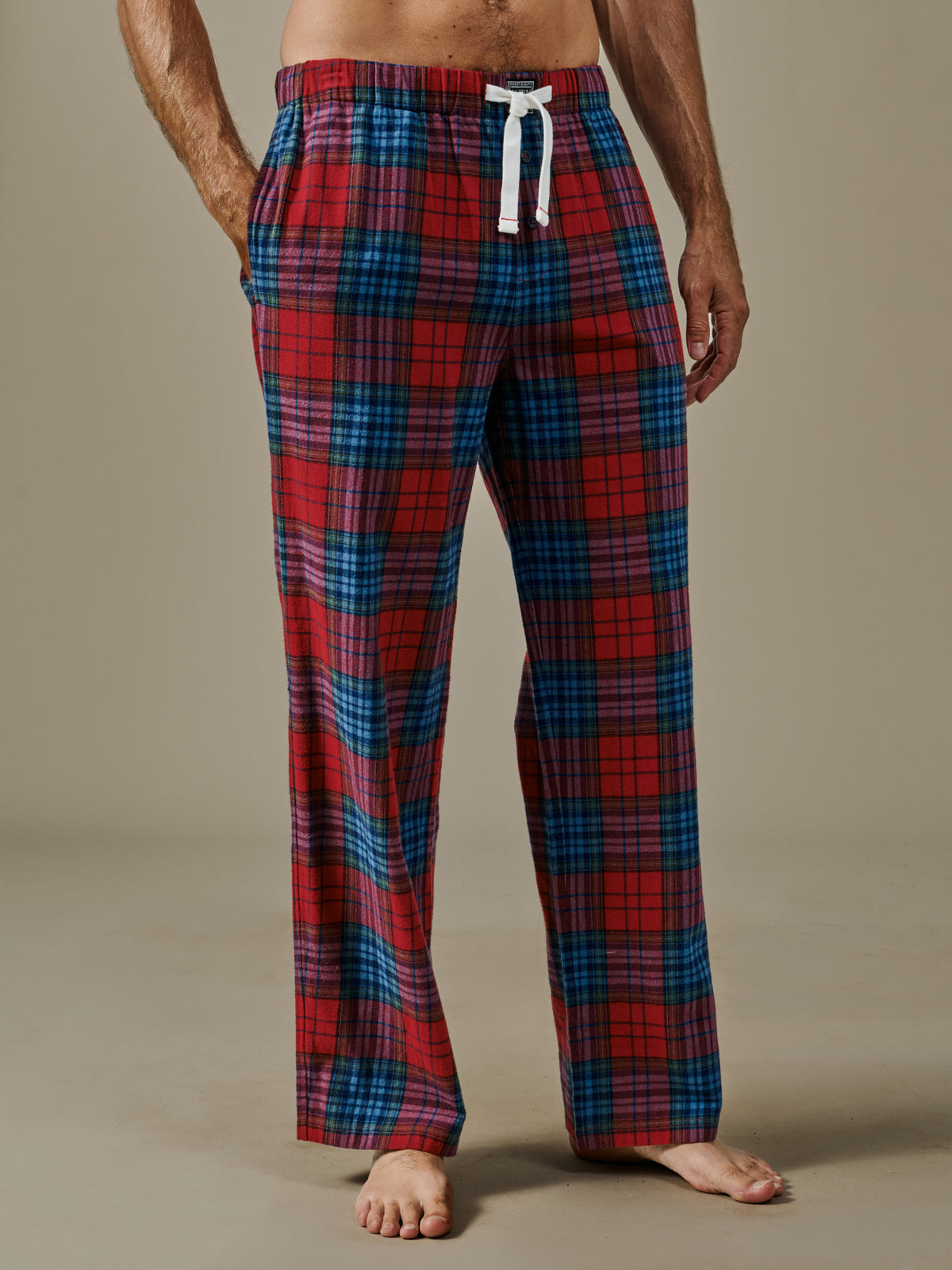 Aubin Oxblood Check Edward Lounge Pant | Loungepants