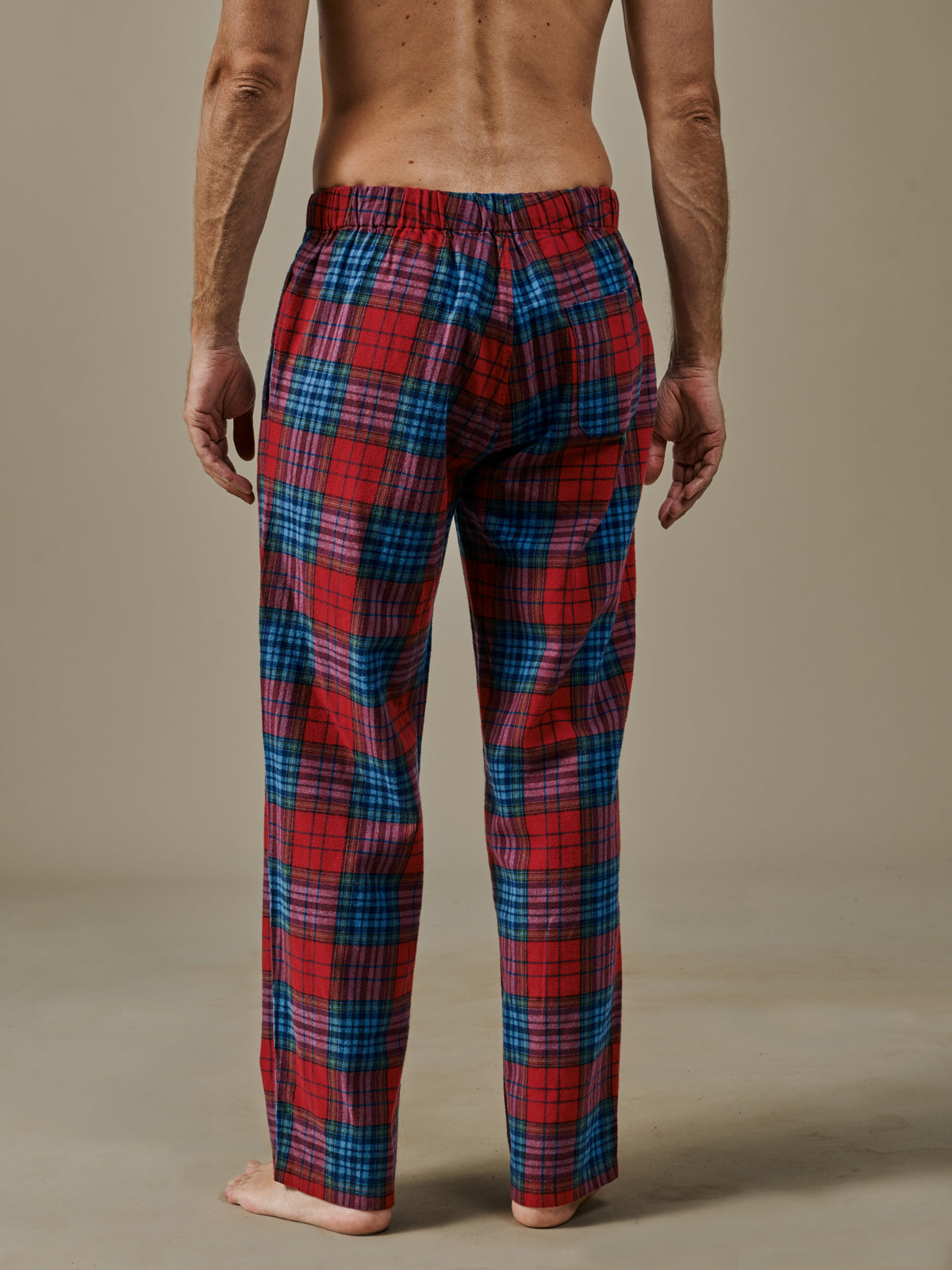 Aubin Oxblood Check Edward Lounge Pant | Loungepants