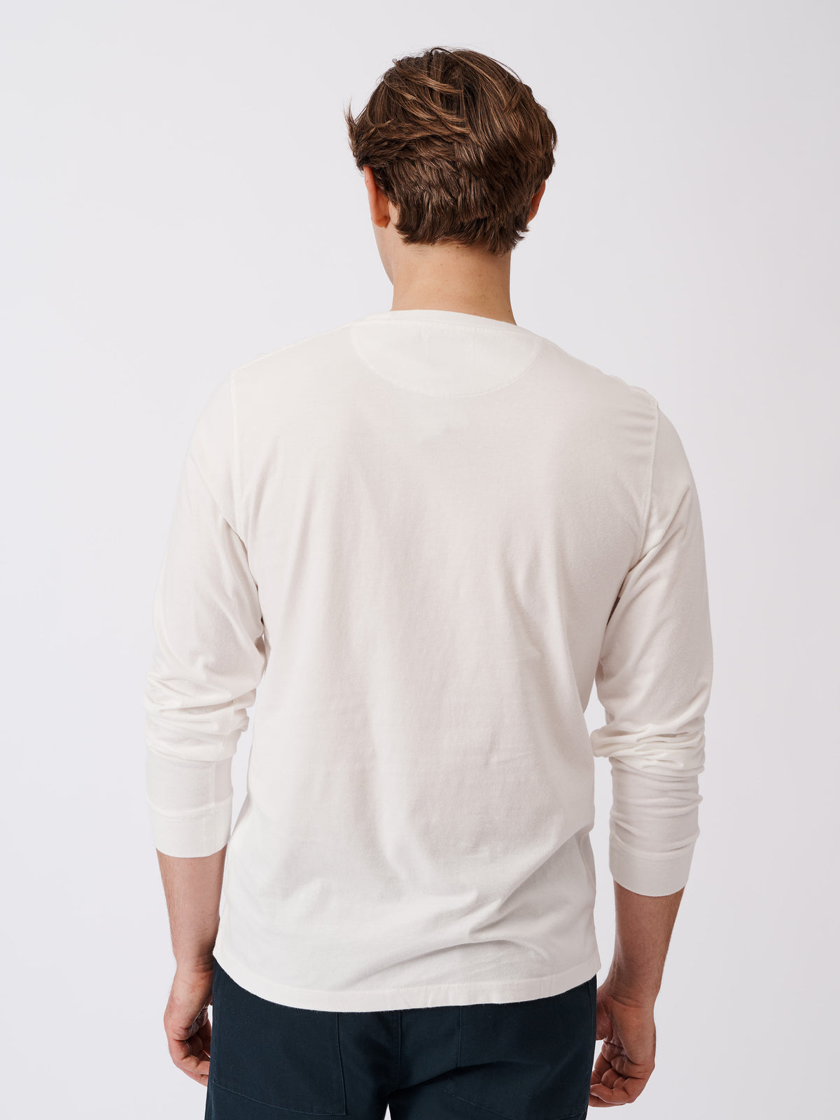 Aubin White Buttermere Organic Long Sleeve T-Shirt | Long Sleeve Tee