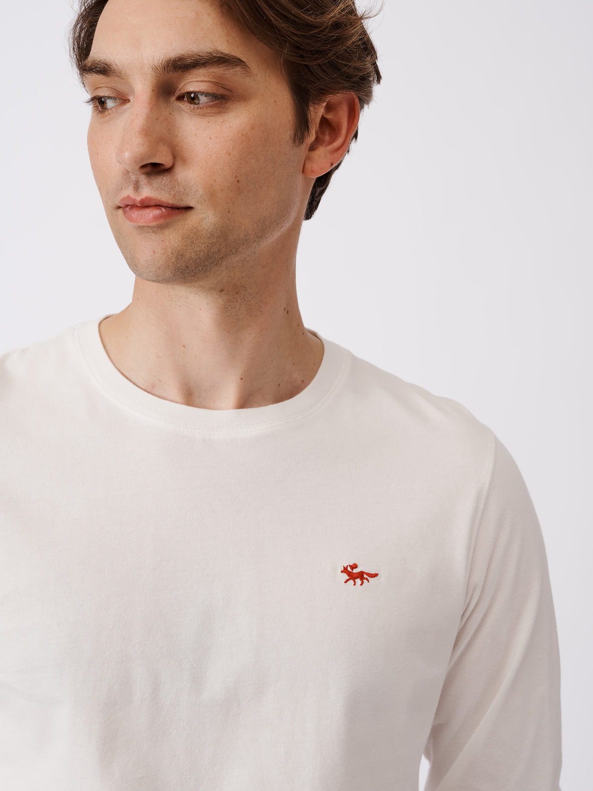 Aubin White Buttermere Organic Long Sleeve T-Shirt | Long Sleeve Tee