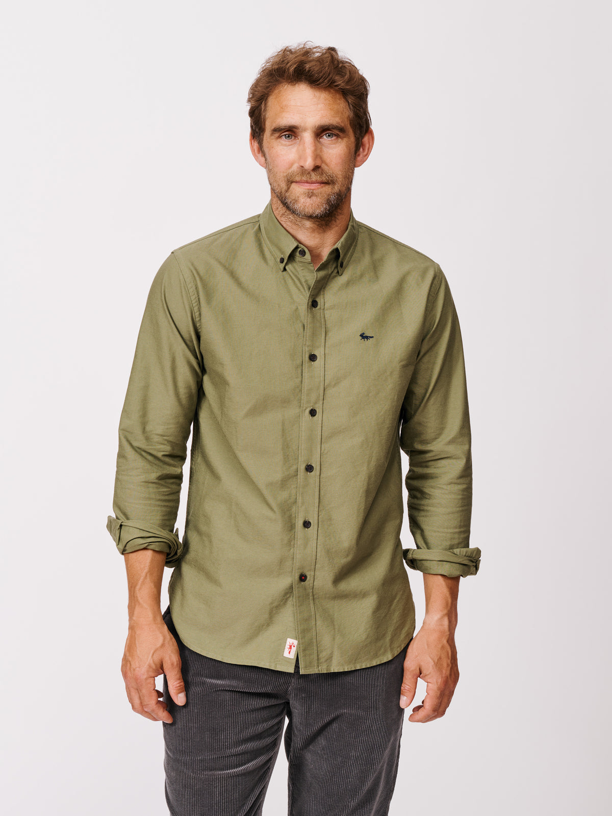 Aubin Khaki Alder Oxford Shirt | Oxford Shirt