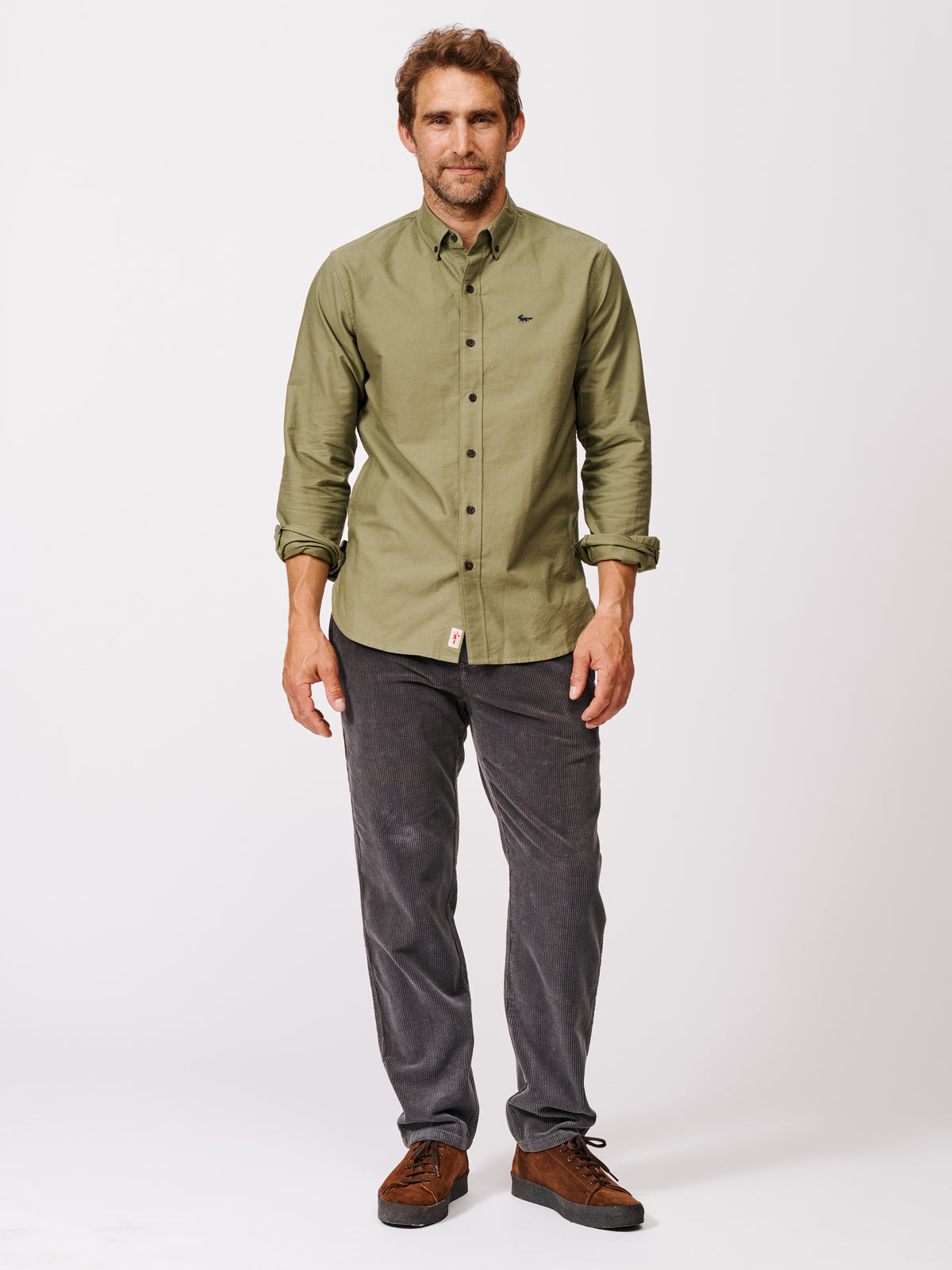 Aubin Khaki Alder Oxford Shirt | Oxford Shirt