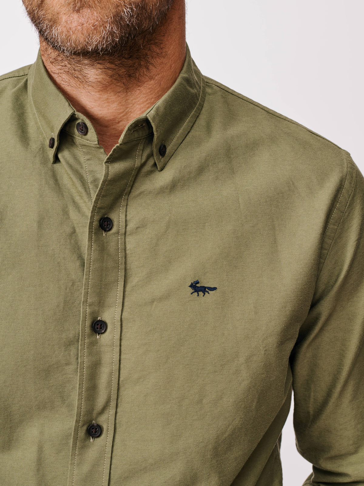Aubin Khaki Alder Oxford Shirt | Oxford Shirt
