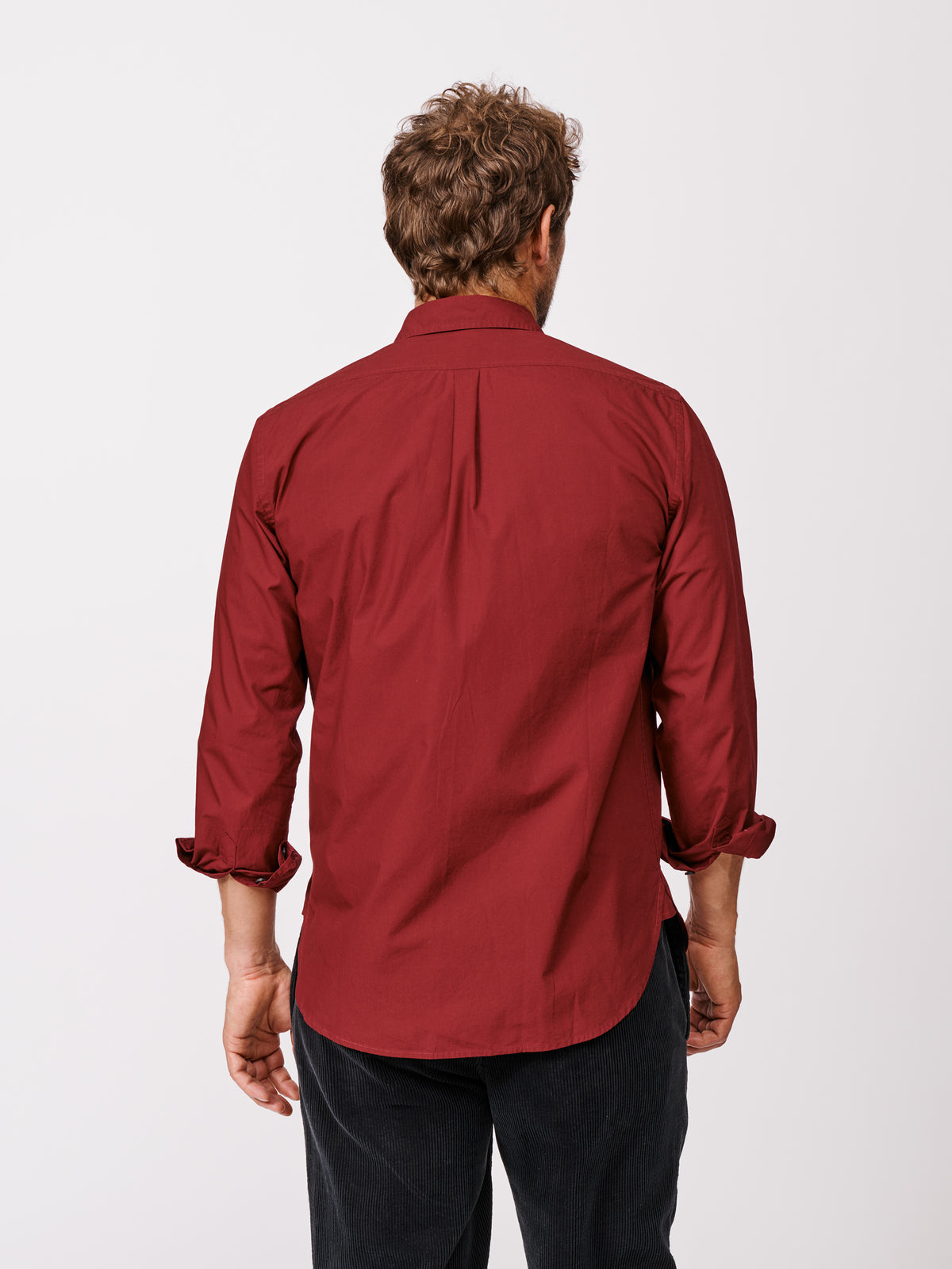 Aubin Bordeaux Chase Poplin Shirt | Poplin Shirt