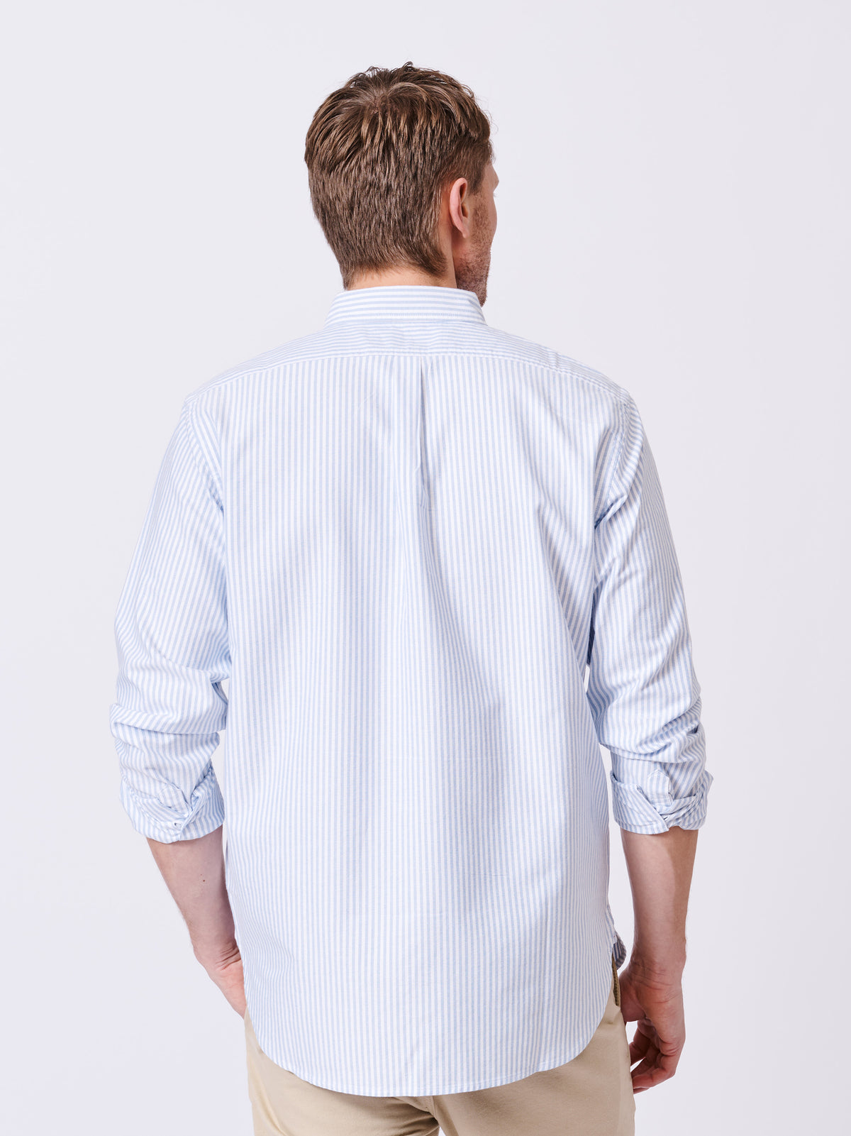 Aubin Pale Blue Stripe Alder Oxford Shirt | Oxford Shirt
