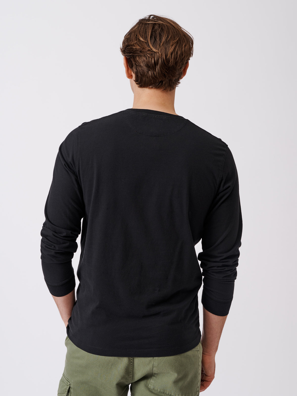 Aubin Black Buttermere Organic Long Sleeve T-Shirt | Long Sleeve Tee