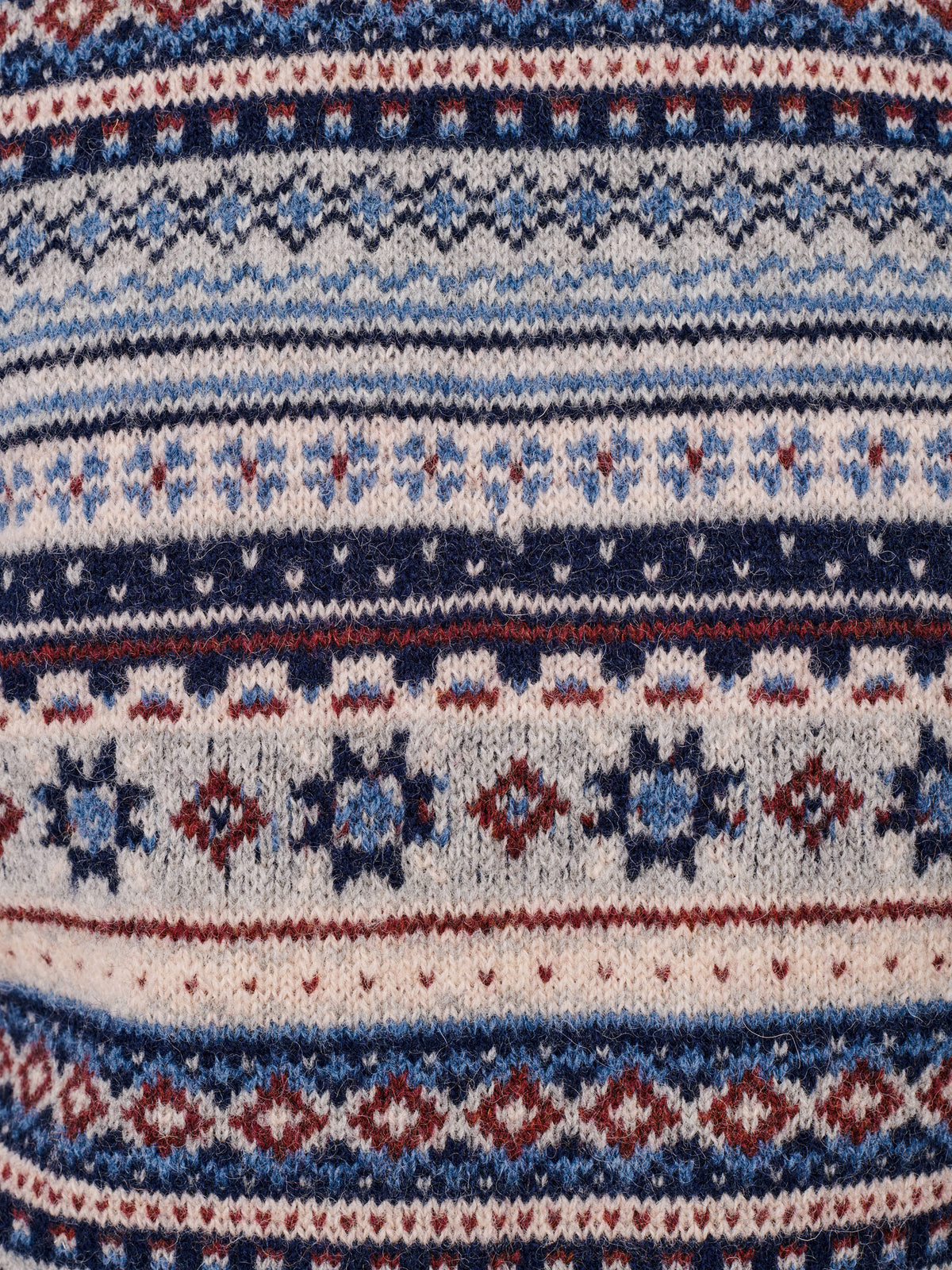 Aubin Blue/Ecru Mix Fairisle Shetland Crew | Crew Neck