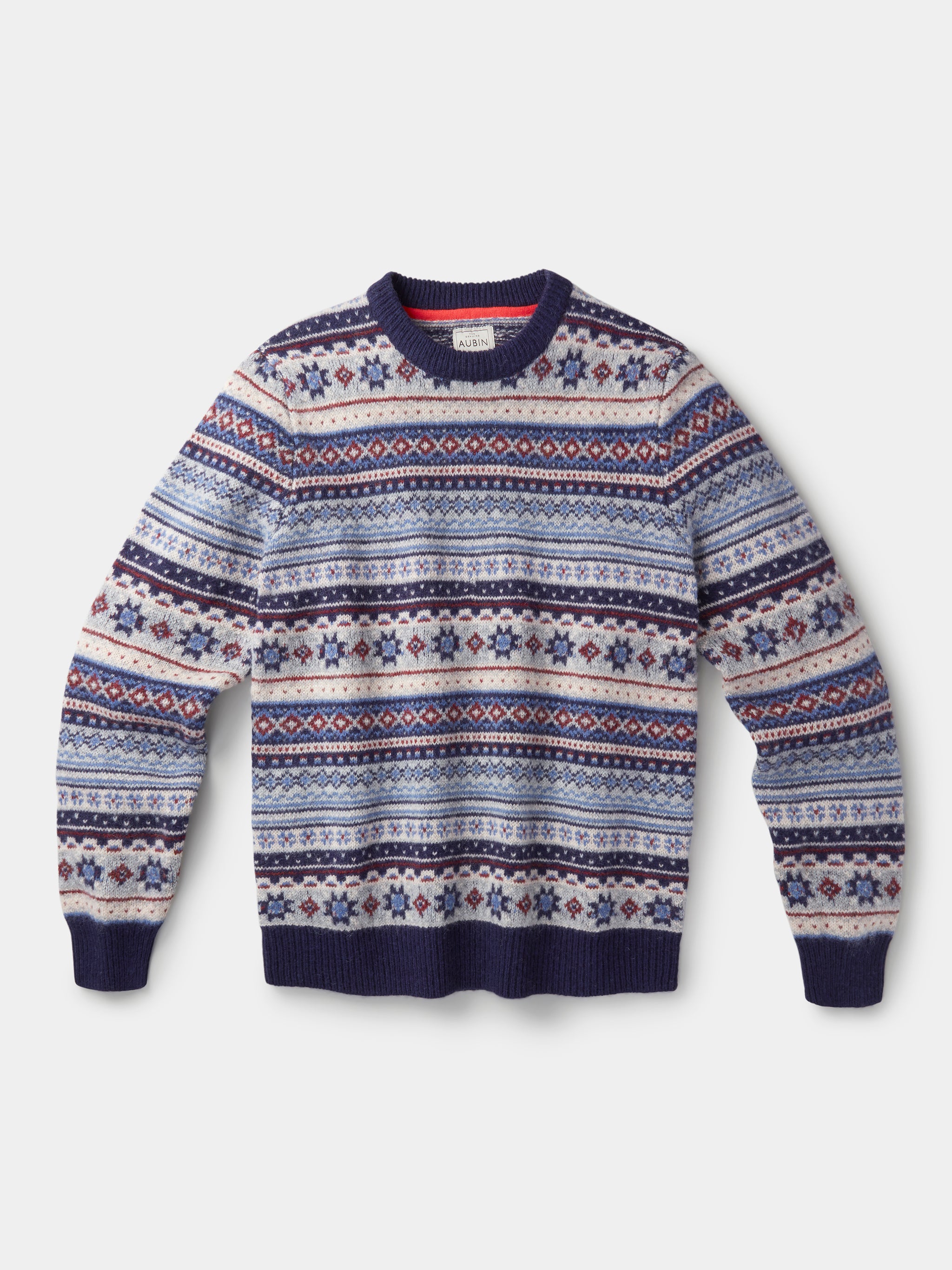 新品 soloist fair isle crew neck sweater. FAIRISLECREWNECK_BLUEMIX_d5c18