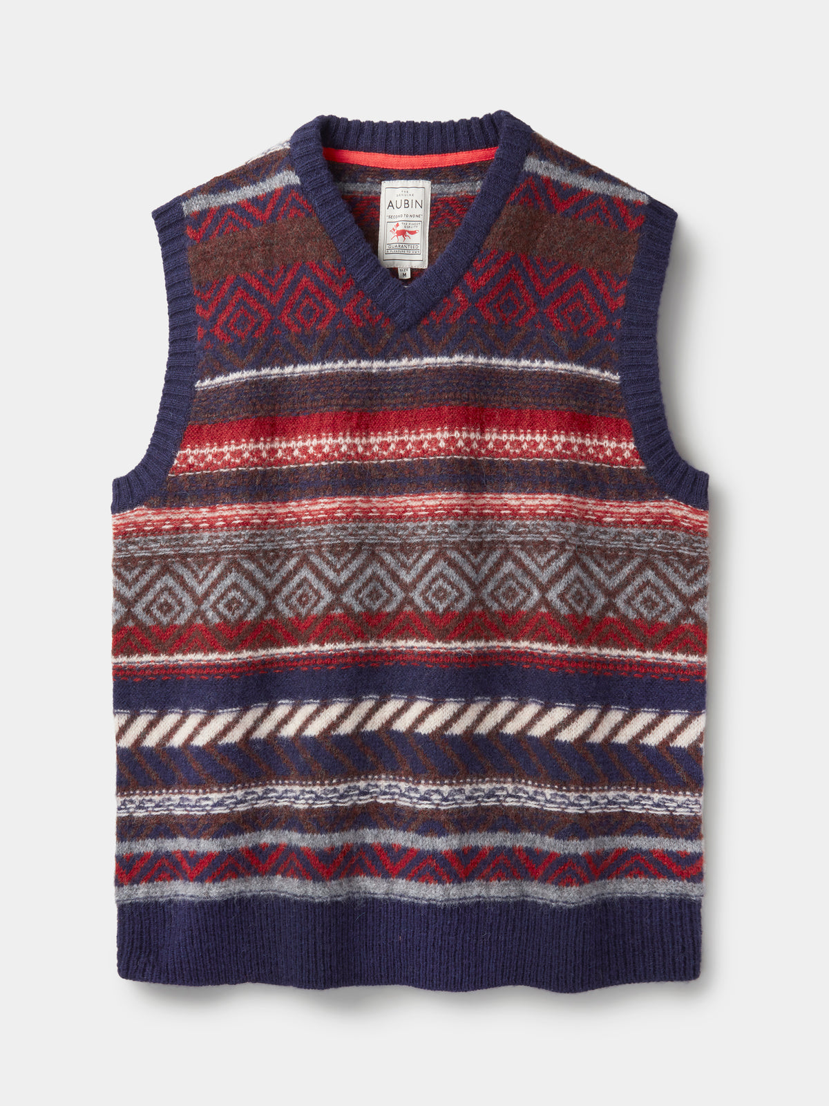 Aubin Navy/Red Mix Fairisle Shetland Slipover | Slipover