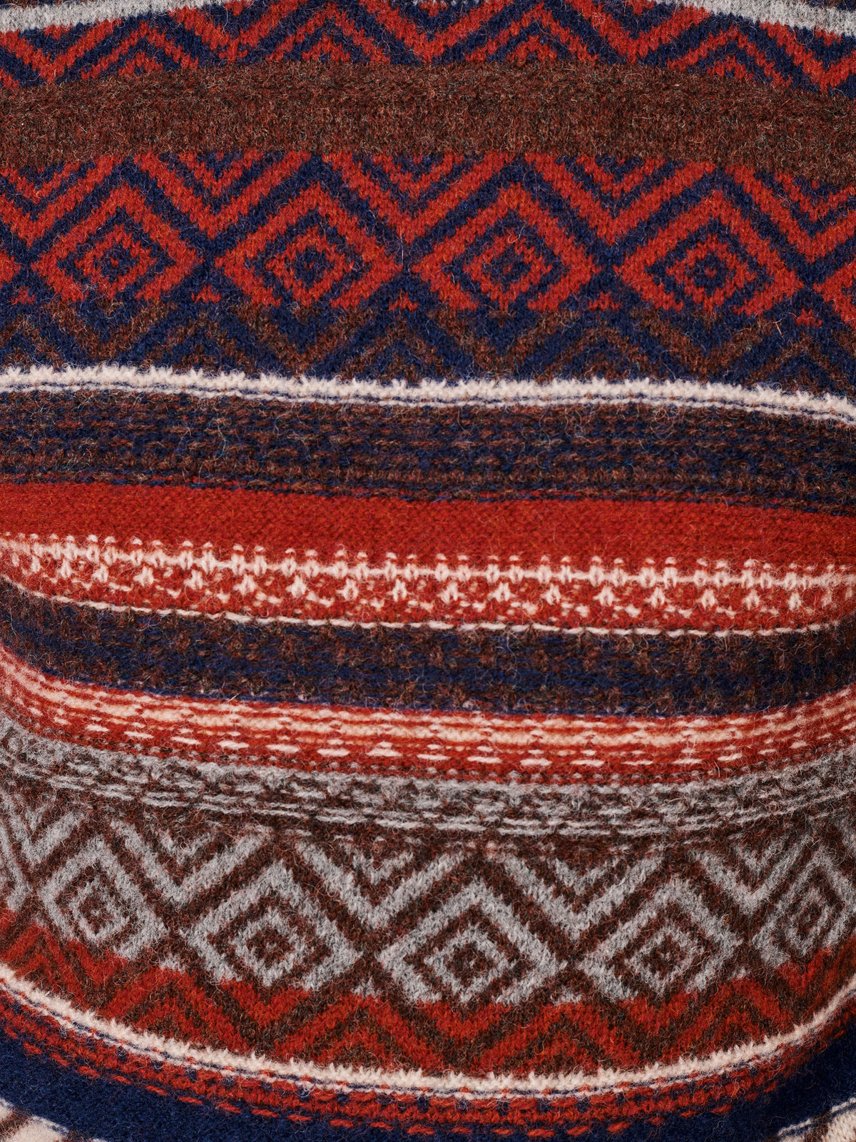 Aubin Navy/Red Mix Fairisle Shetland Crew | Crew Neck