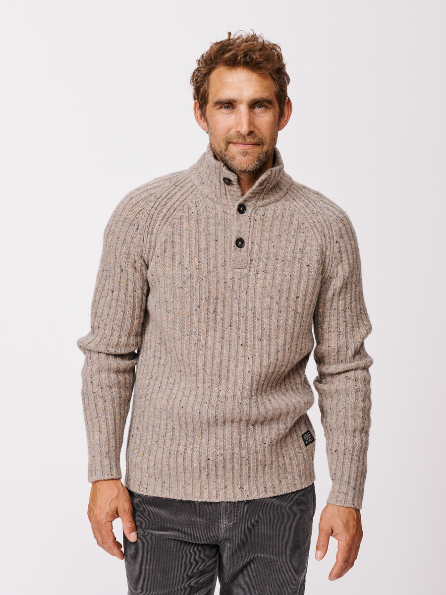 Farnham Fisherman Rib Button Neck