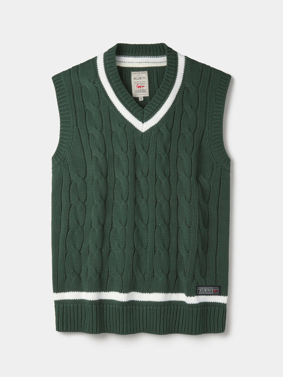 Aubin Green Everby Cotton Cricket Slipover | V-Neck