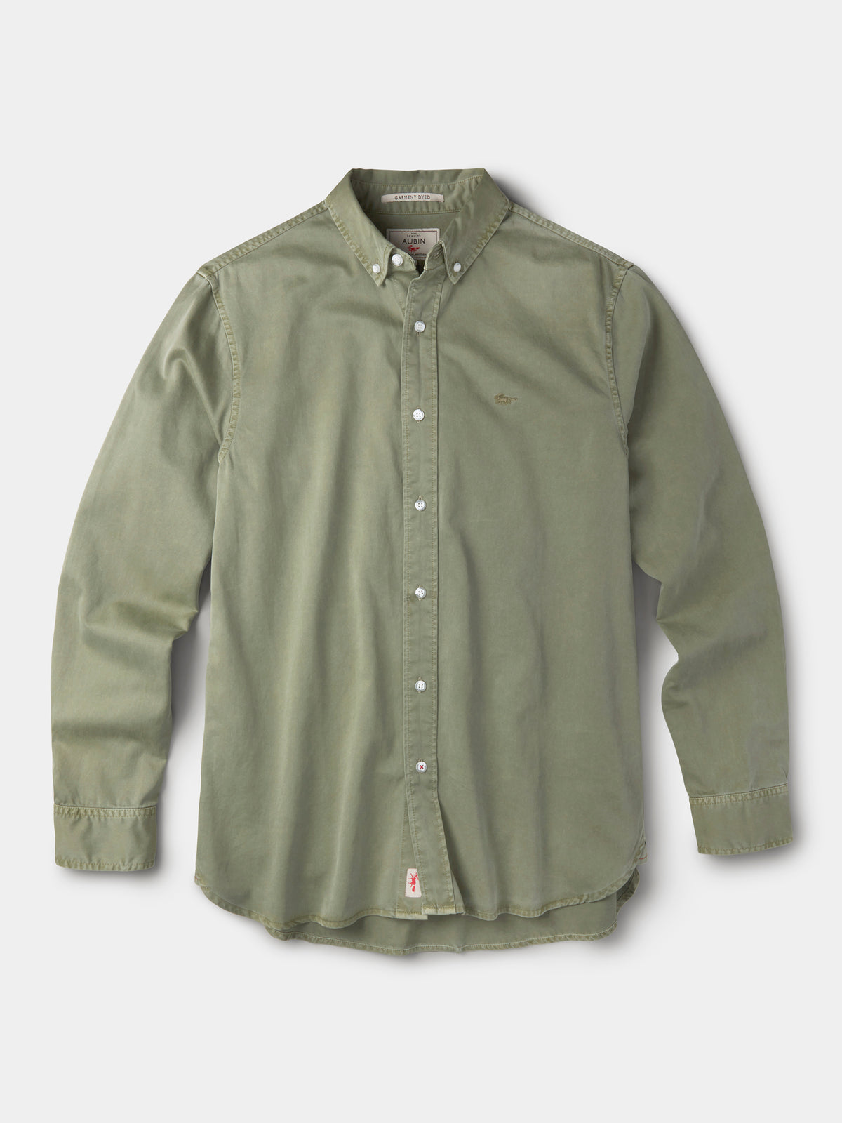 Aubin Pale Khaki Hessle Button Down Shirt | Oxford Shirt