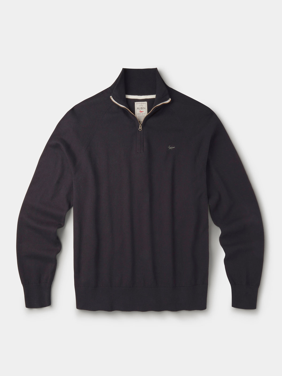 Aubin Black Bonby Cotton Zip Neck | Zip Neck