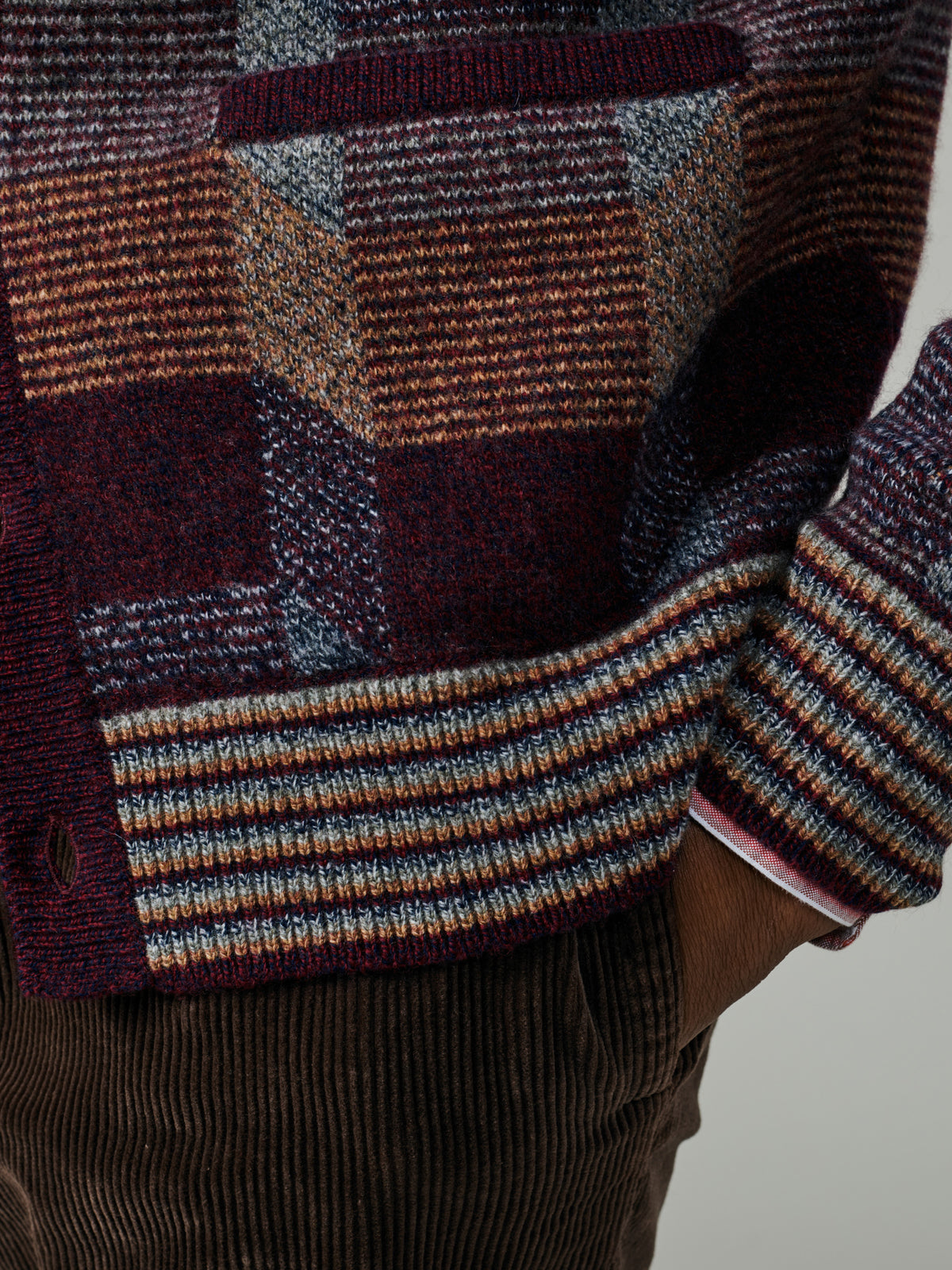 Aubin Red Mix Fournier Abstract Cardigan | Cardigan