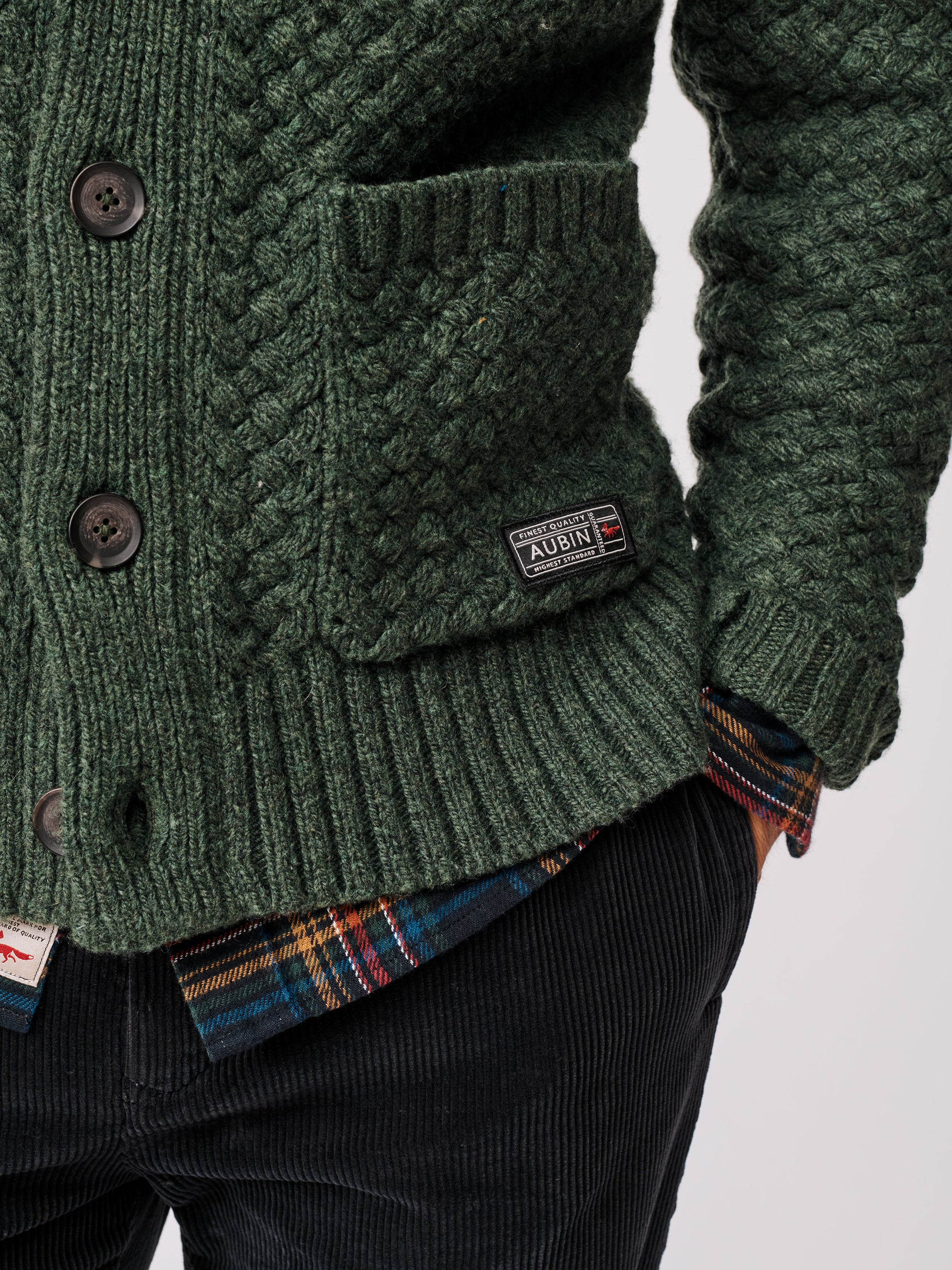 Khaki Frampton Shawl Cardigan | Aubin