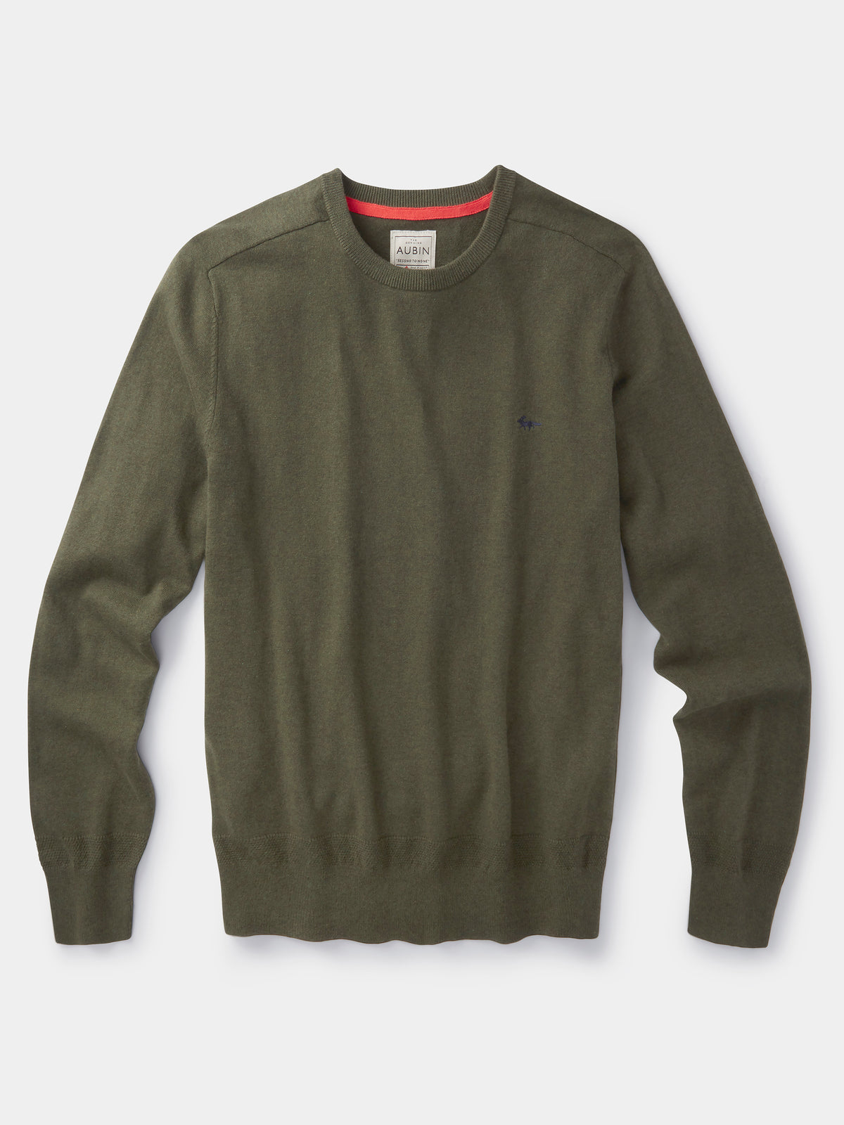 Aubin Khaki Fulney Cotton Cashmere Crew | Crew Neck