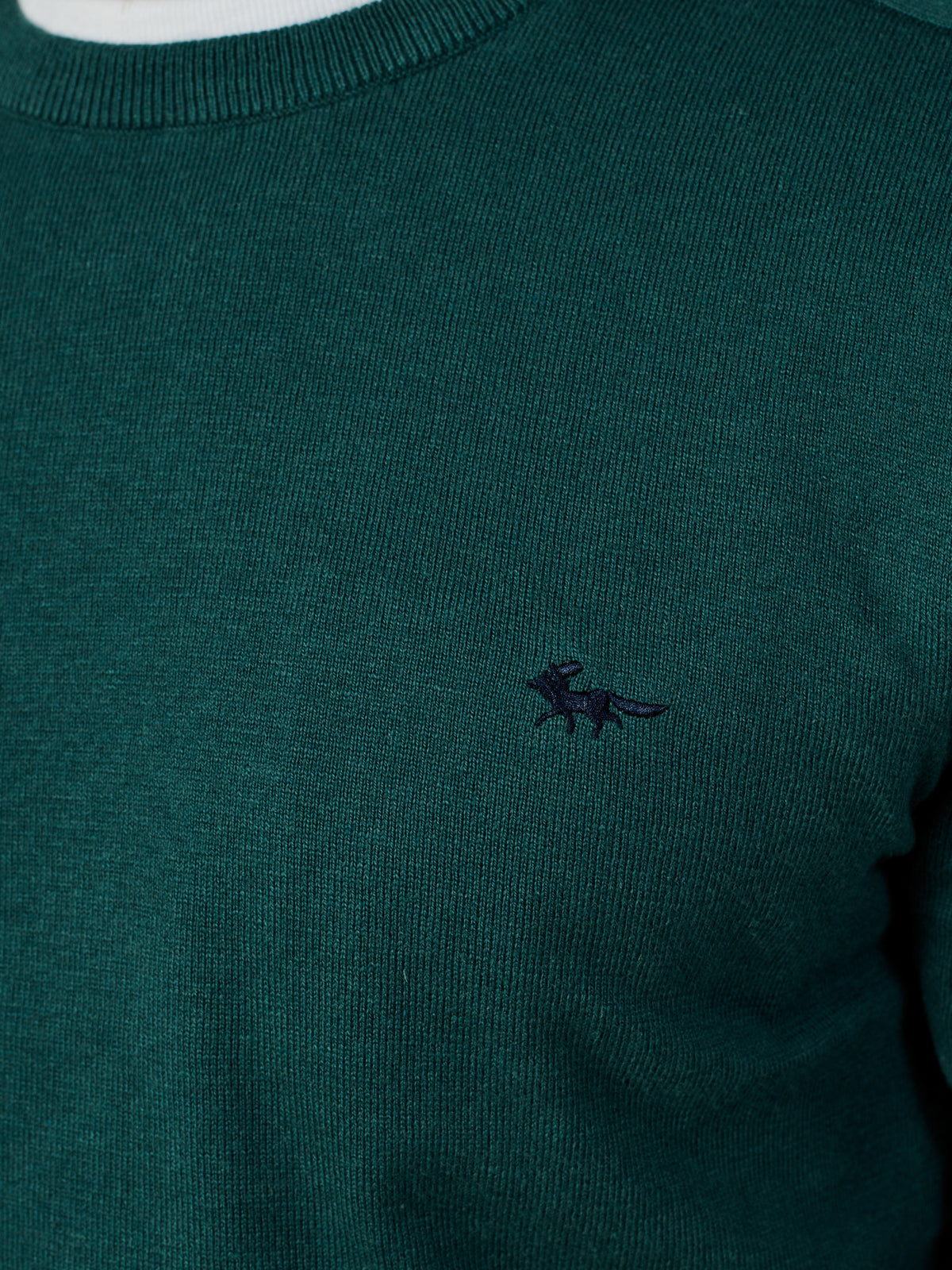Aubin Green Fulney Cotton Cashmere Crew | Crew Neck