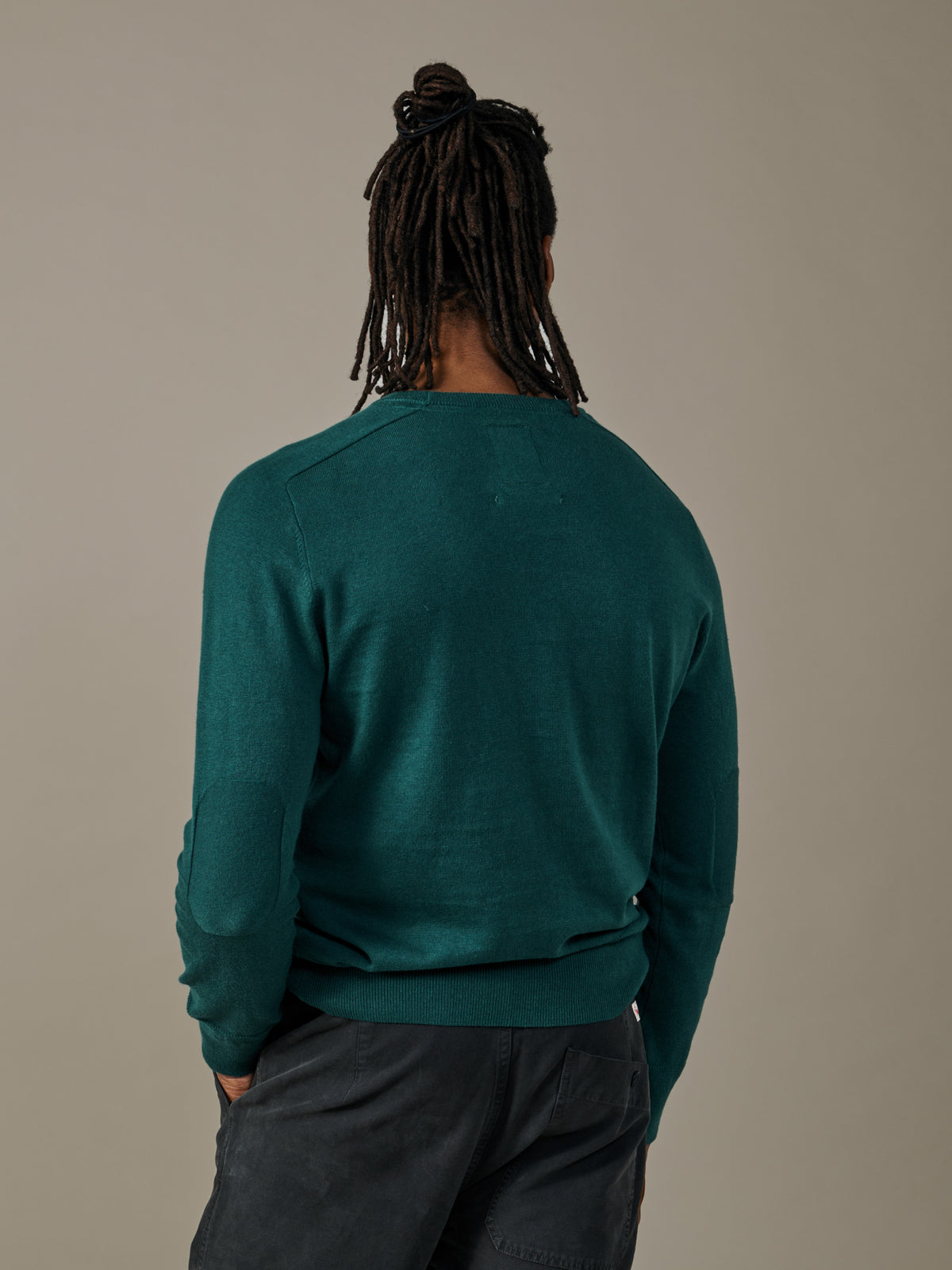 Aubin Green Fulney Cotton Cashmere Crew | Crew Neck