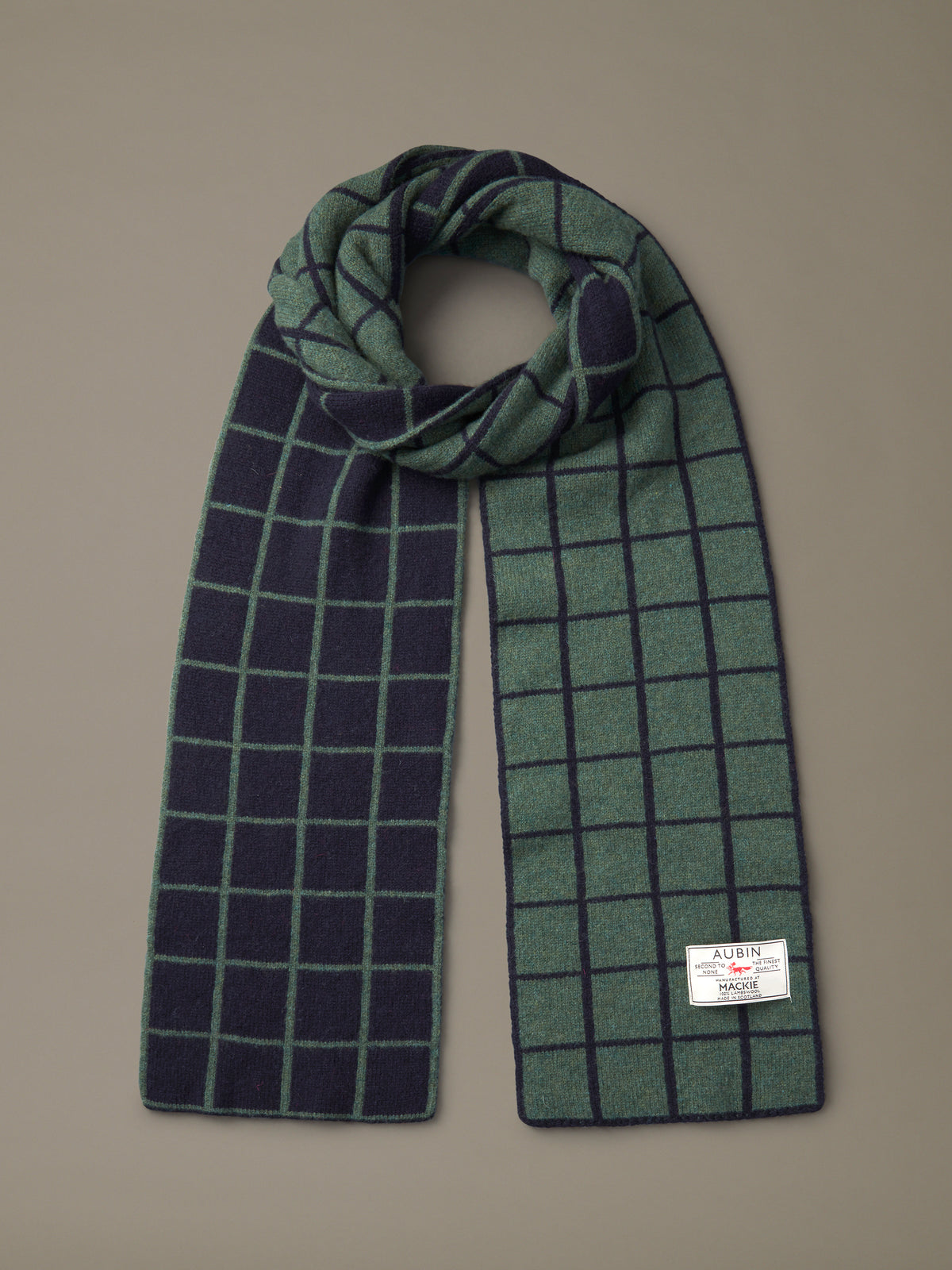 Aubin Khaki/Black Faldingworth Lambswool Scarf | Scarf