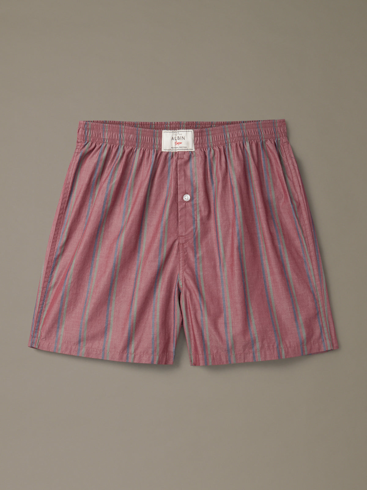 Aubin Oxblood Stripe Forbes Woven Boxers | Underwear