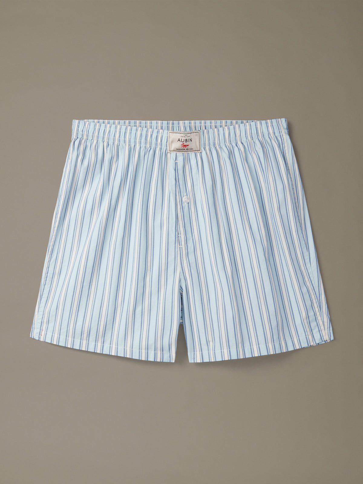 Aubin Pale Blue Stripe Forbes Woven Boxers | Underwear