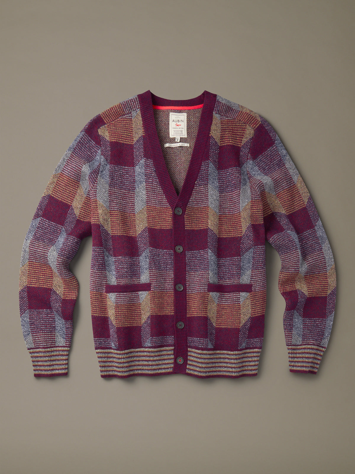 Aubin Red Mix Fournier Abstract Cardigan | Cardigan