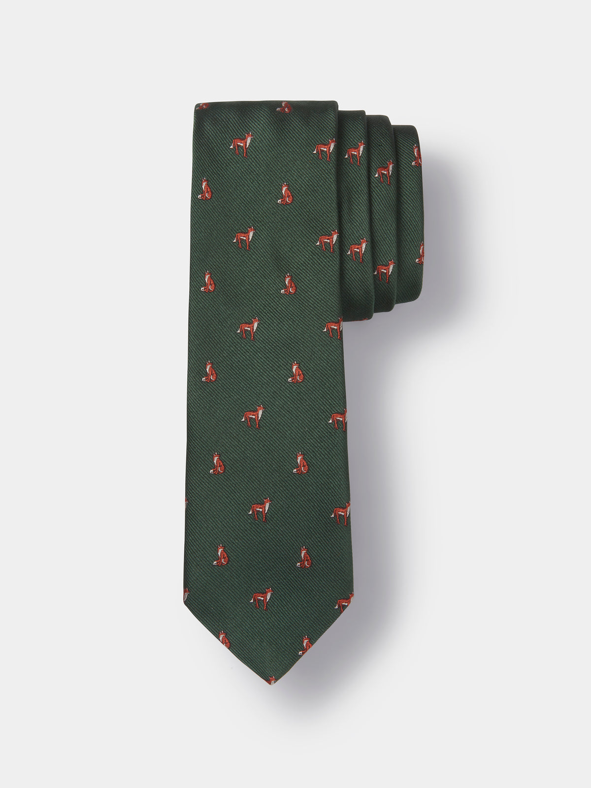 Aubin Dark Green Fox Jacquard Fox Tie | Ties