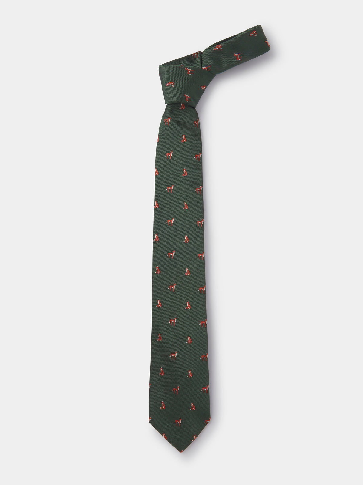 Aubin Dark Green Fox Jacquard Fox Tie | Ties