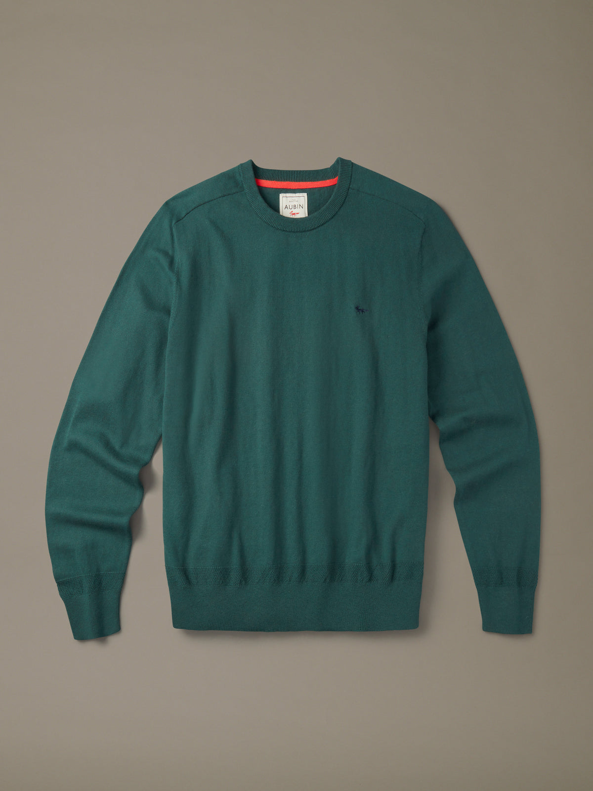 Aubin Green Fulney Cotton Cashmere Crew | Crew Neck