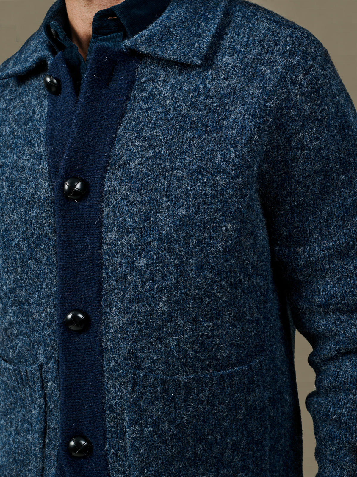 Aubin Navy Mix Gainsborough Button Through Felted Cardigan | Cardigan