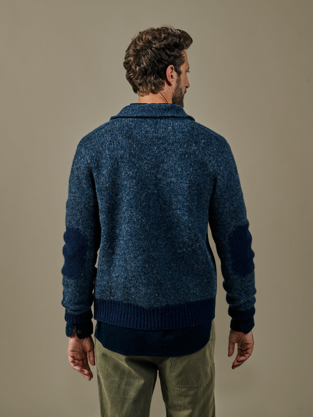Aubin Navy Mix Gainsborough Button Through Felted Cardigan | Cardigan