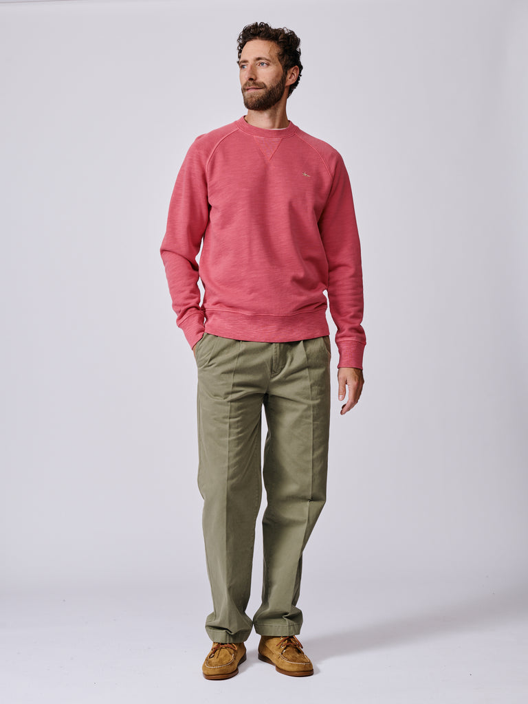 Raspberry Garsdale Slub Crew | Aubin