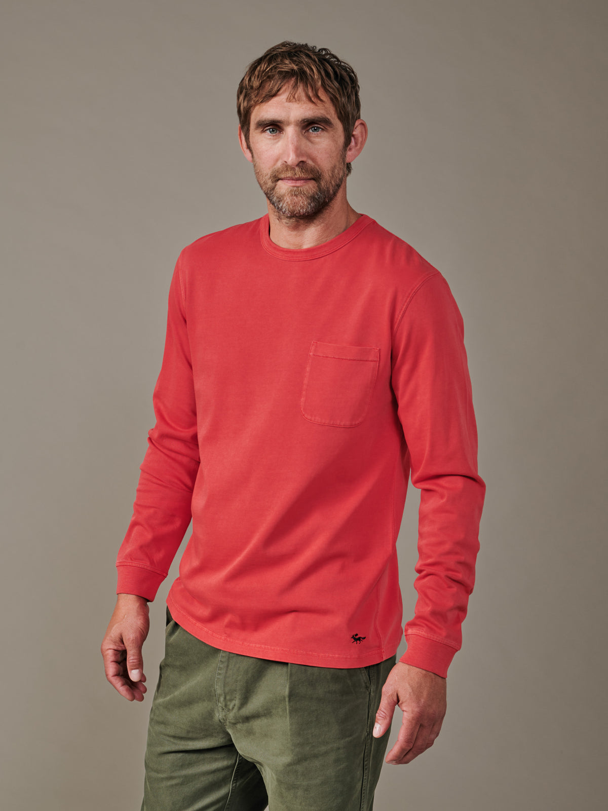 Aubin Rouge George Long Sleeve T-Shirt | Long Sleeve Tee