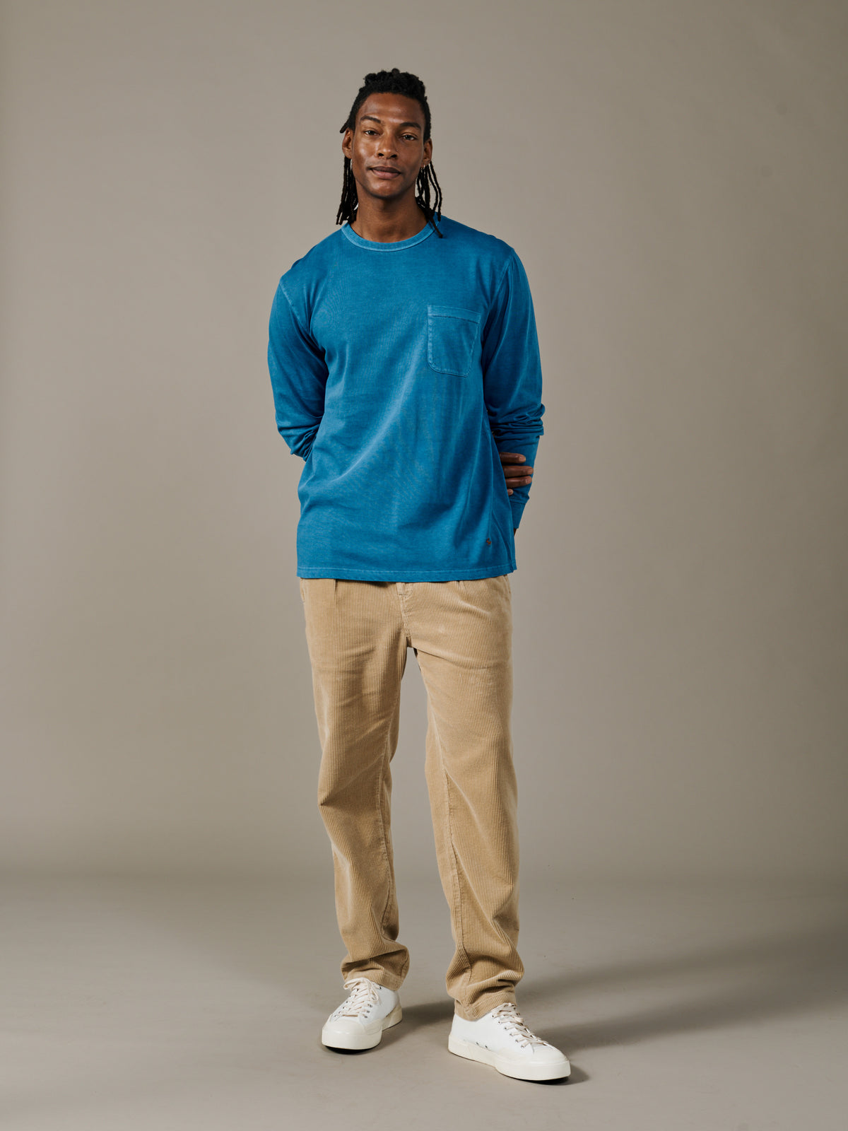 Aubin Cobalt George Long Sleeve T-Shirt | Long Sleeve Tee